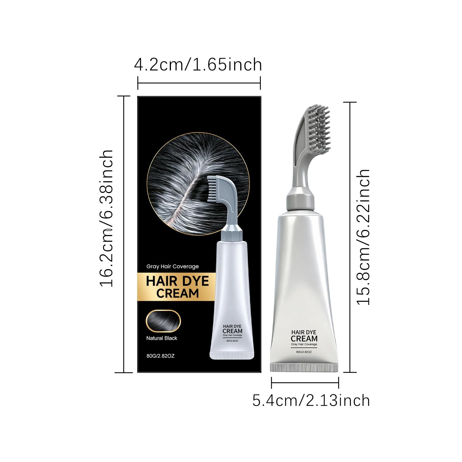 3-in-1 Haarfärbemittel mit integrierter Bürste, kein Mischen, für Frauen
