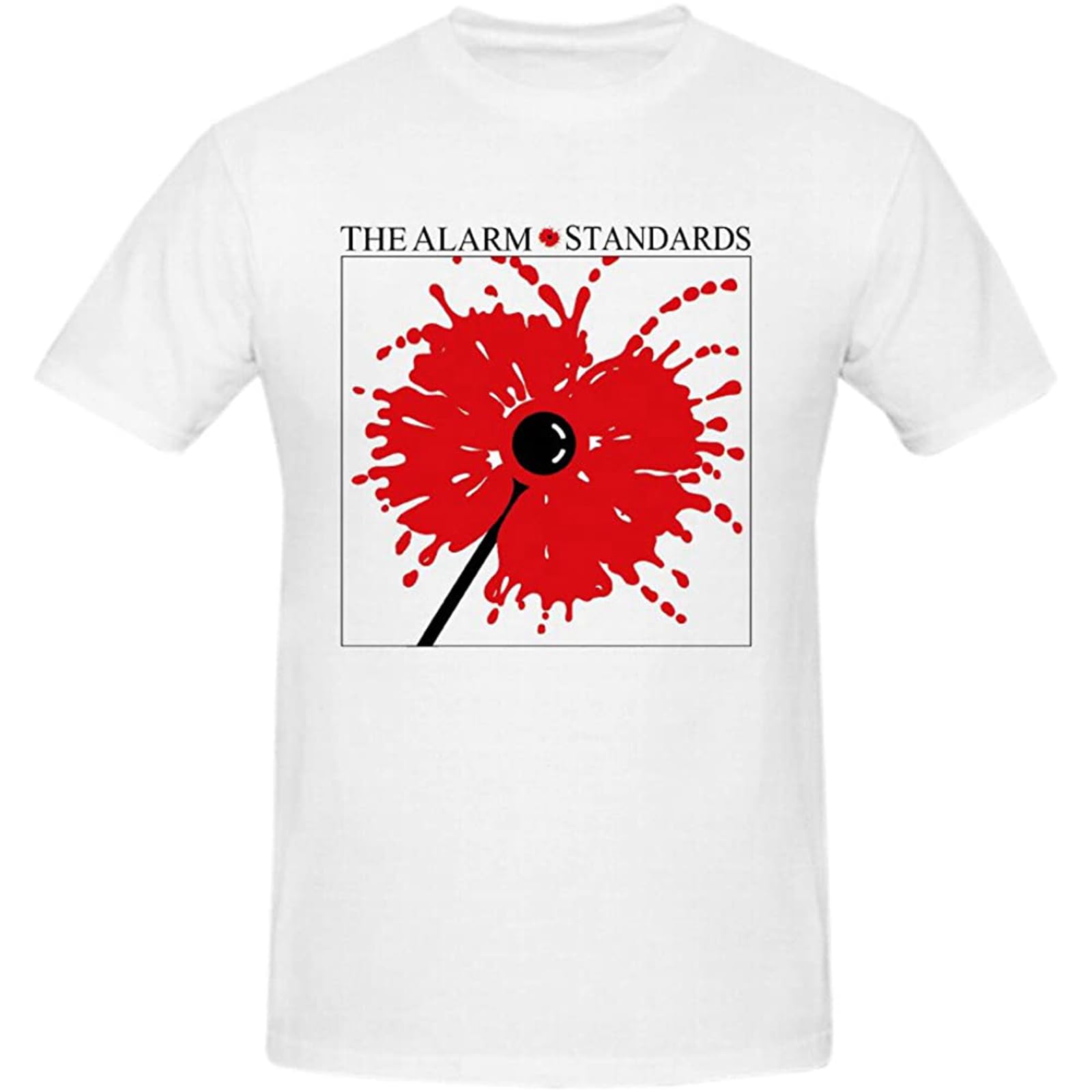 Keyru The Alarm Standards T Shirts for Men Crew Neck White 3XL