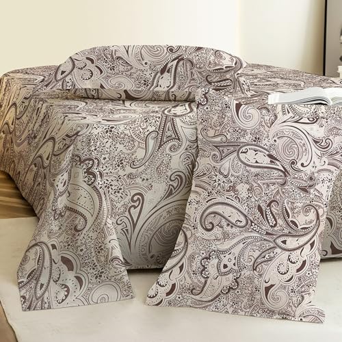 Image of Weave & Decor Super Soft 144 TC Printed Cotton Double Bed Bedsheet 90x90 Inches with Two Pillow Covers