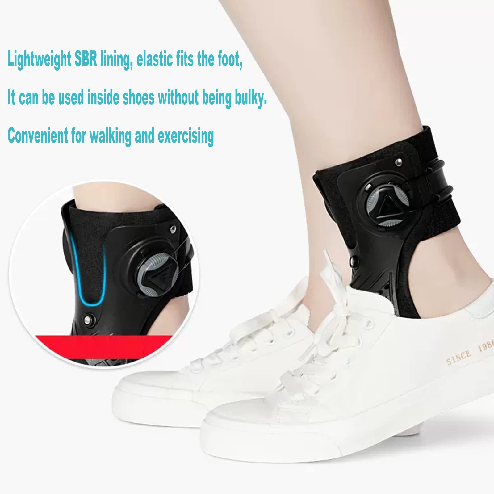 SFKLYU AFO Foot-Up Orthosis Drop Foot Brace Foot Drop Orthosis Tobillera Soporte para Hemiplejia Stroke,A/Left,M