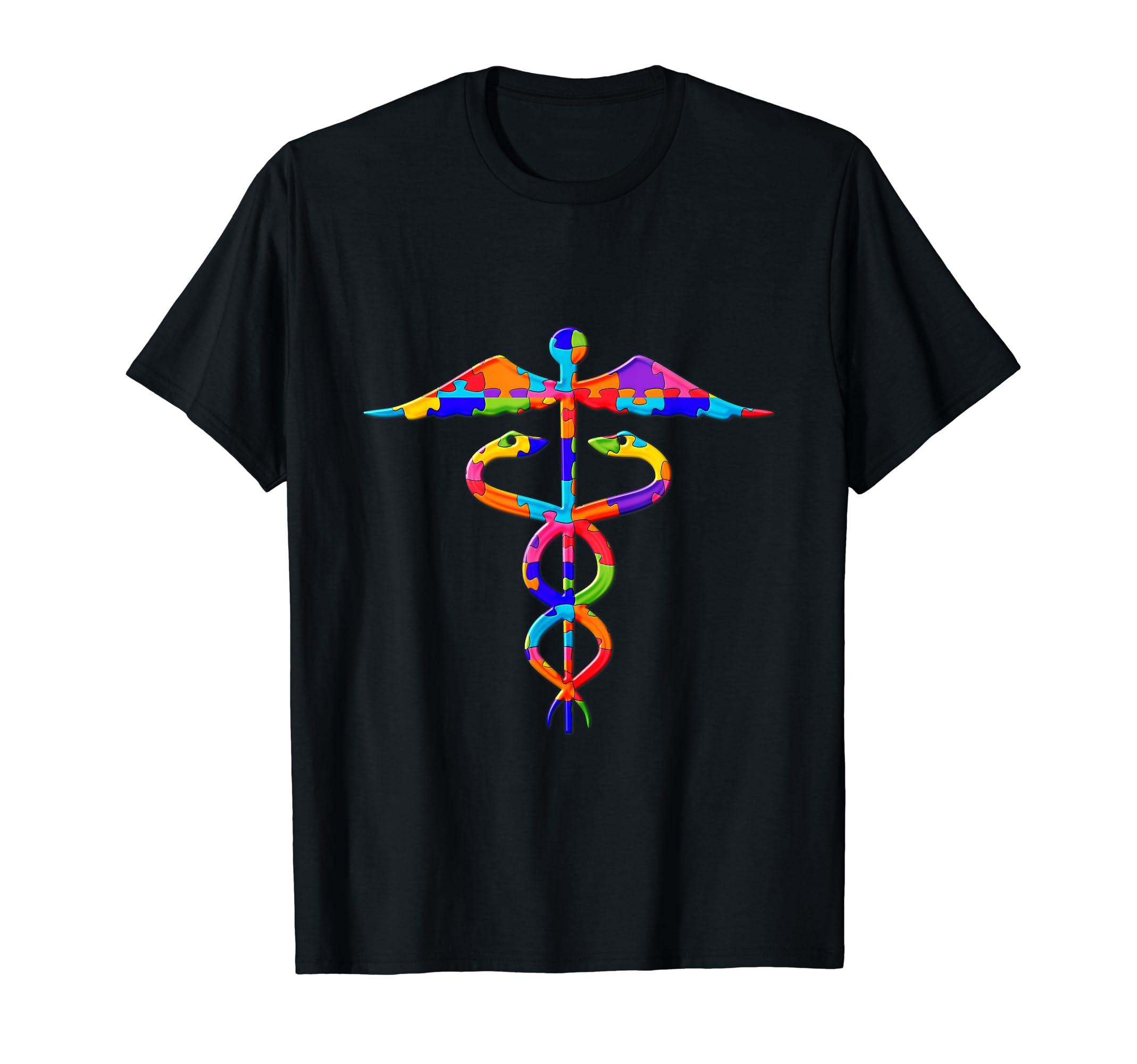 Caduceus Pharmacy Pharmacist Medical Jigsaw Autism Puzzle T-Shirt