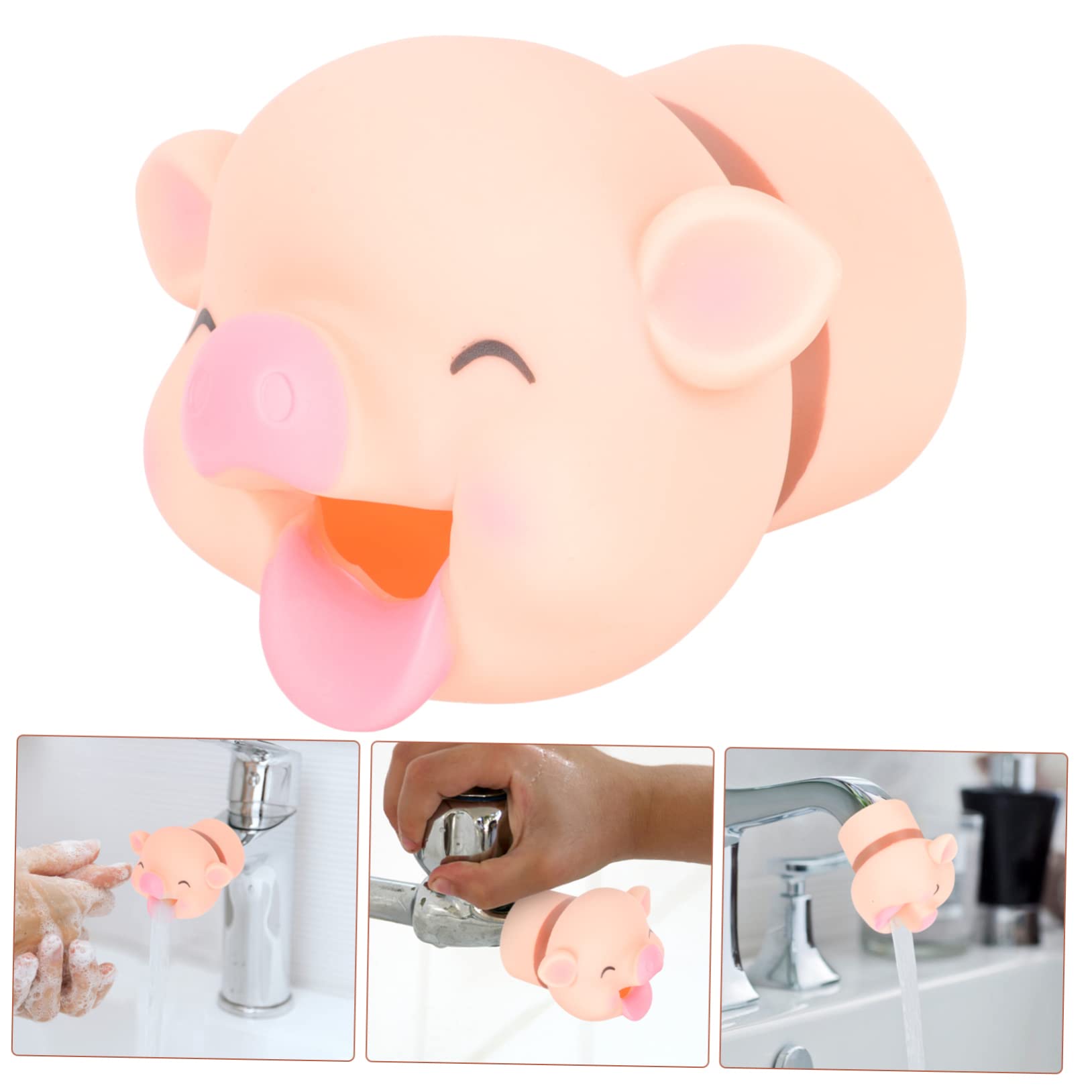 TOYANDONA 4 Stück Wasserhahn Verlängerung badewannenabdeckung für kinder wasserhahn abdeckung Wasserhahnverlängerung Verlängerung der Wasserhahnführung Wanneneinlaufabdeckung Kieselgel Rosa
