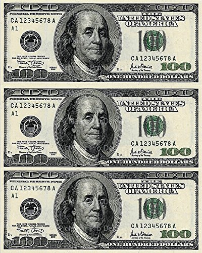 Amazon.com: 1/4 Sheet - 100 Dollar Bill Birthday - Edible Cake/Cupcake  Party Topper - D20129 : Grocery & Gourmet Food