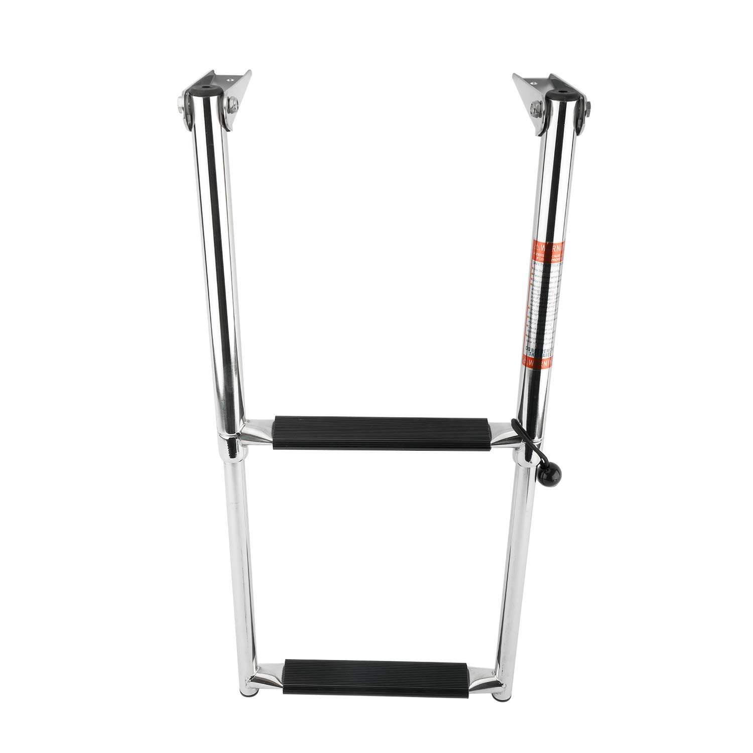 FreeTec Edelstahl Bootsleiter Rutschfester Teleskop Badeleiter Schwimmbadleiter (mit 2 Stufen)