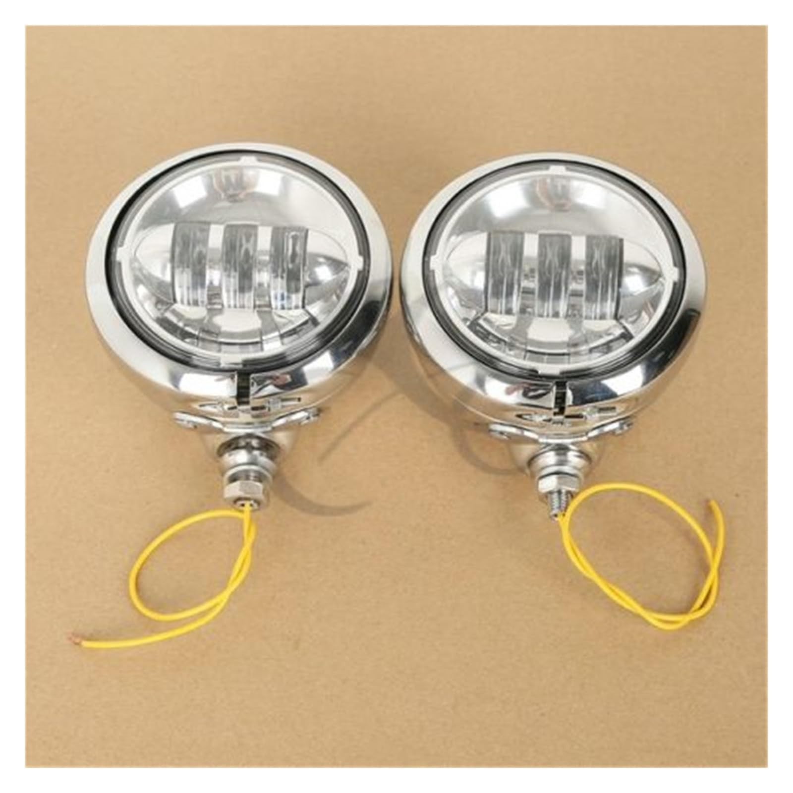 4.5 Fog Passing Lights W/Housing Bucket Compatible with Harley Touring Electra Glide FLHT FLHT Motorcycle(Chrome)