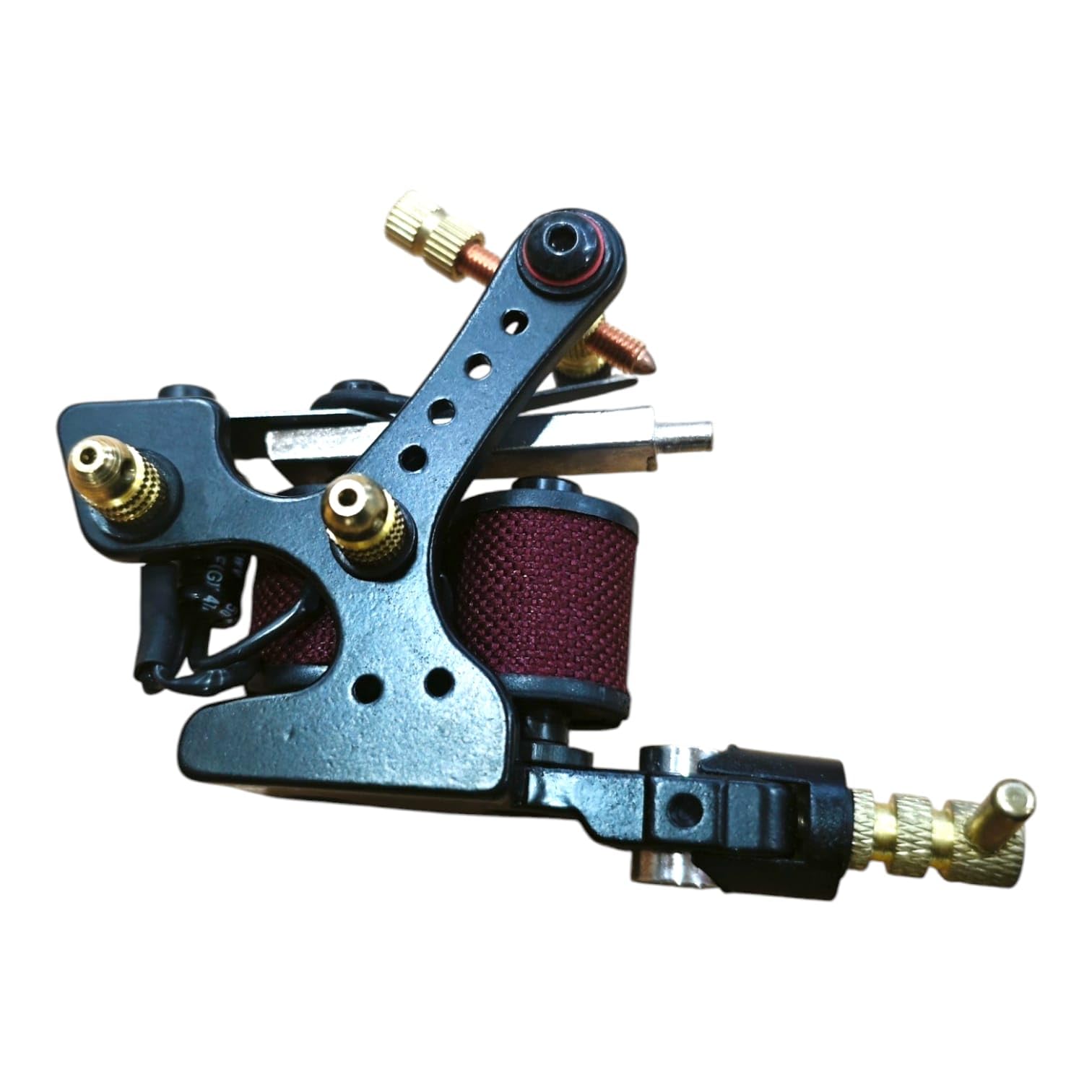 Line Art Tattoo Coil Machine D25, Professional Liner and Shader, Iron Frame with Brass Fittings (Black)-image-14