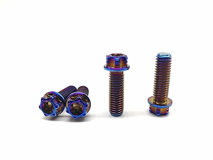 SSTI Titanium M8 Ti GR5 6AL4V Flange Trox Head Screws PVD Coated for Bicycle/Motocycle MTB Parts Fixed Gear (10 PCS) (M8X30, Burnt Blue)
