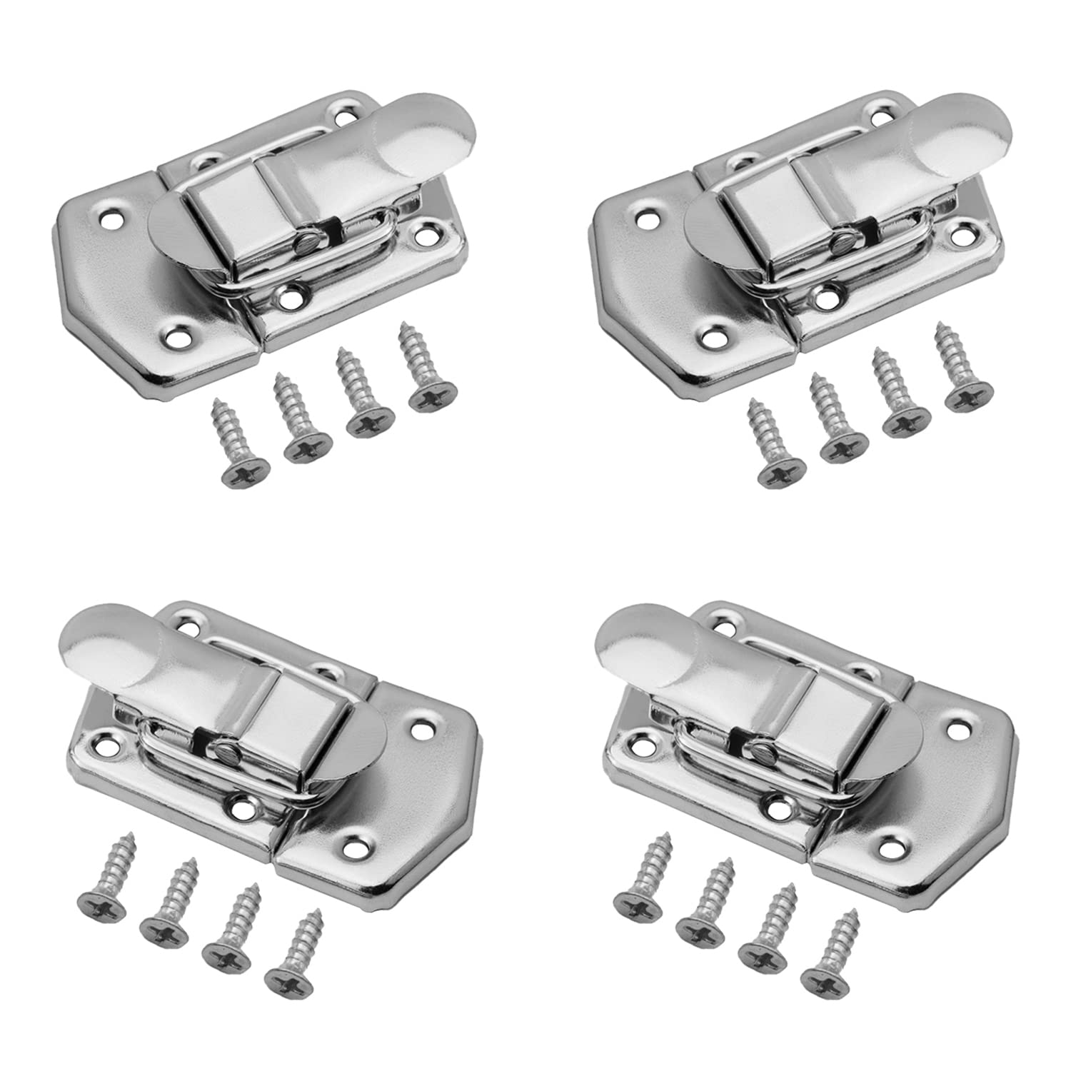 Mromax Height:200mm Toggle Latch, 60Mm Retro Style Silver Tone Iron With Chrome Plated Decorative Hasp Jewelry Wooden Box Catch 4Pcs