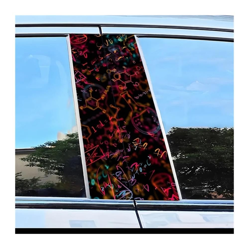 Decorative Items 2pcs Car Door Pillar Decoration Sticker Pattern Scratch Resistant Film