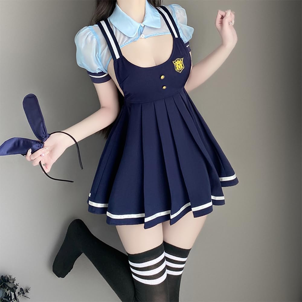 Ladies cosplay bunny lingerie Japanese anime bunny police officer tight jumpsuit