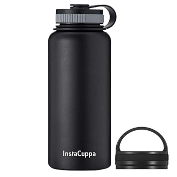 InstaCuppa Thermos Bottle 1000 ML, with Wide Mouth Lid and Stainless Steel Lid, Double-Wall Thermos Flask, Vacuum Insulated Stainless Steel | Retains Hot and Cold Temperatures