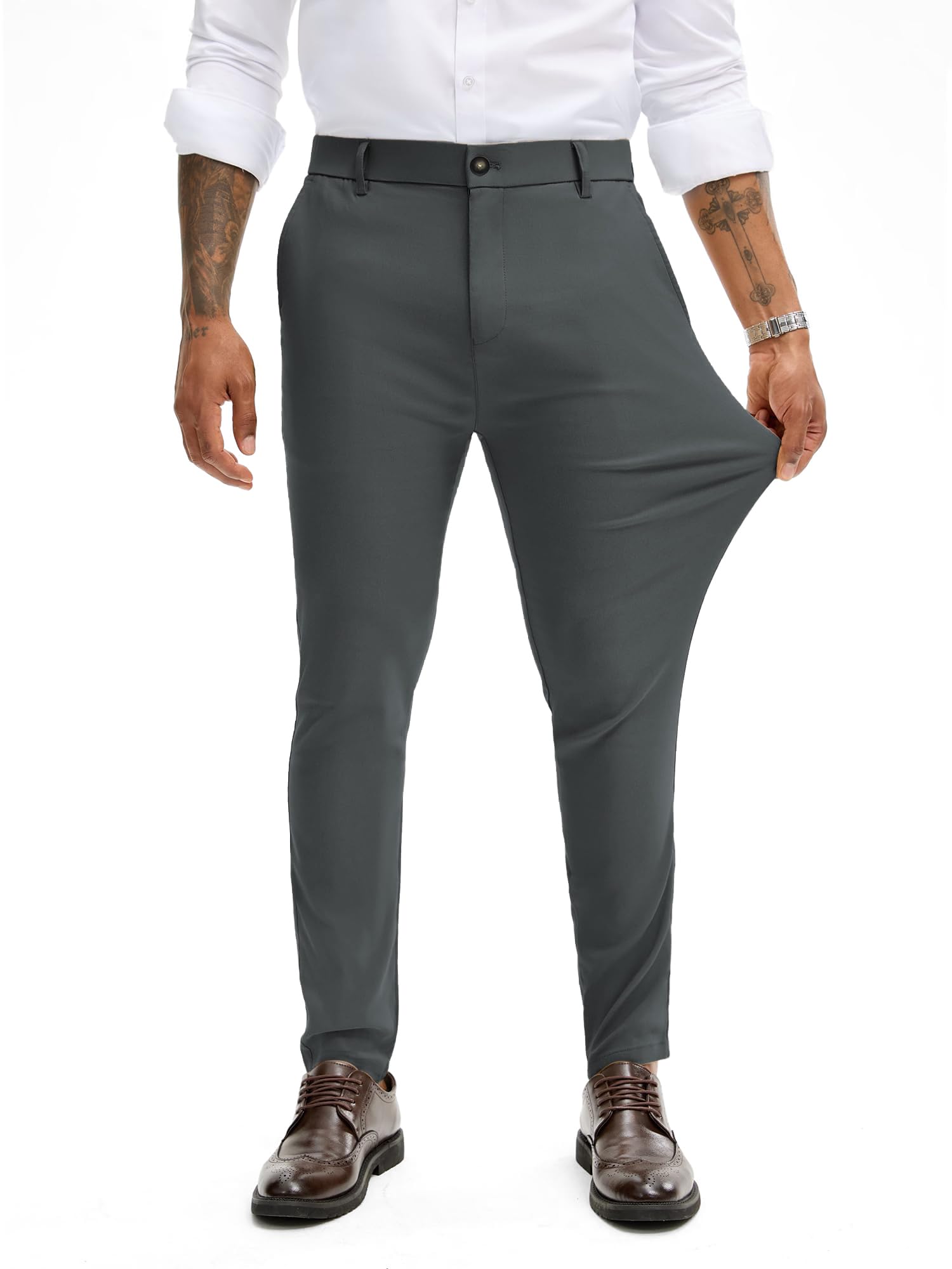 JMIERR Chino Hose Herren Super Stretch Hosen Herren Sommer Business Anzughose Slim Fit Casual Stoffhose Freizeithosen für Männer