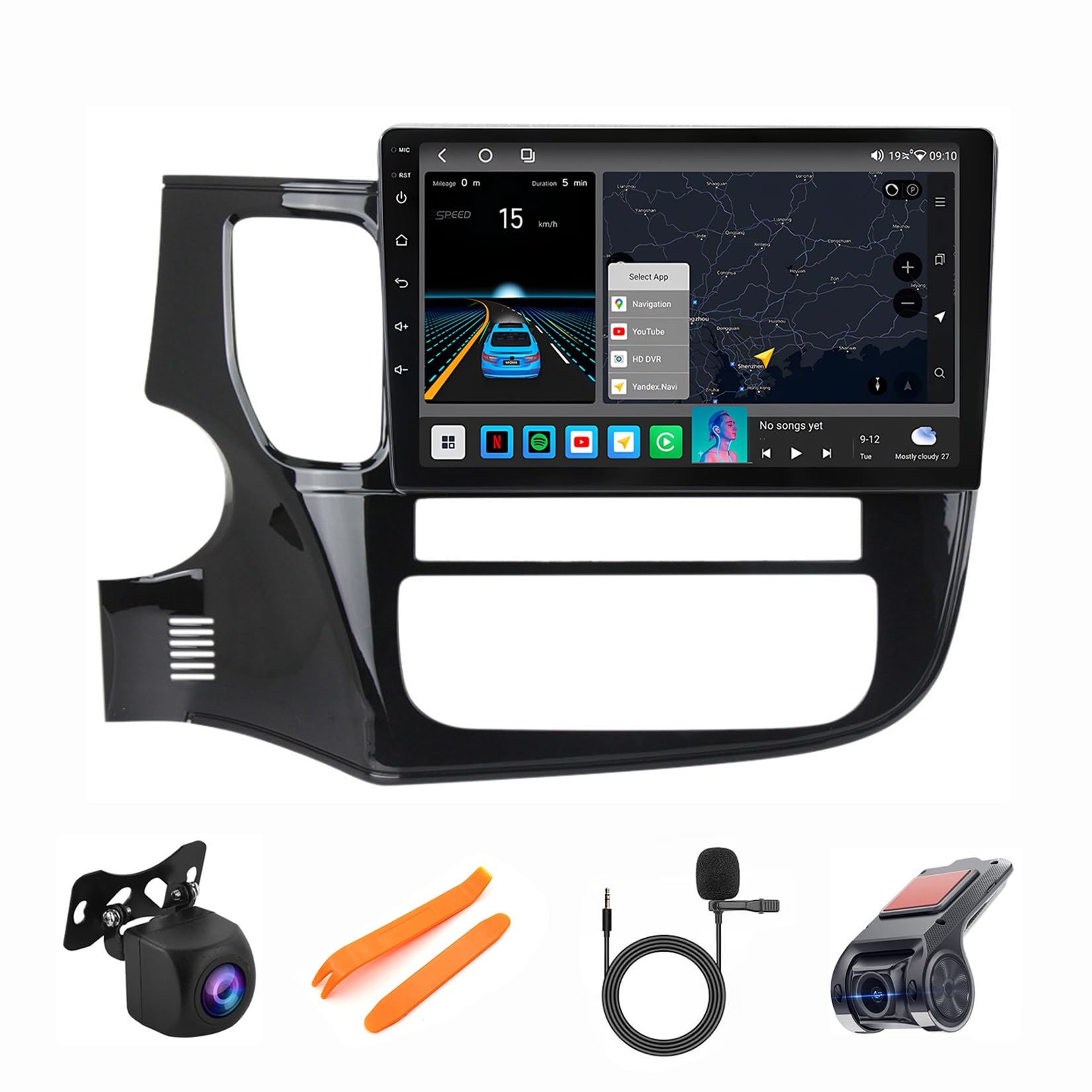 Pantalla Android 12 de 10 pulgadas para Mitsubishi Outlander: viajes conectados en familia