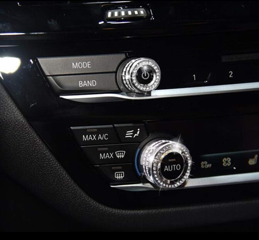Manopole Aria Condizionata BMW In Cristallo Strass – Set 3 Pezzi, Oro, Stile B (Compatibile Con Serie 1/2/3/4/M2/M3/M4 2012-2016) - 2