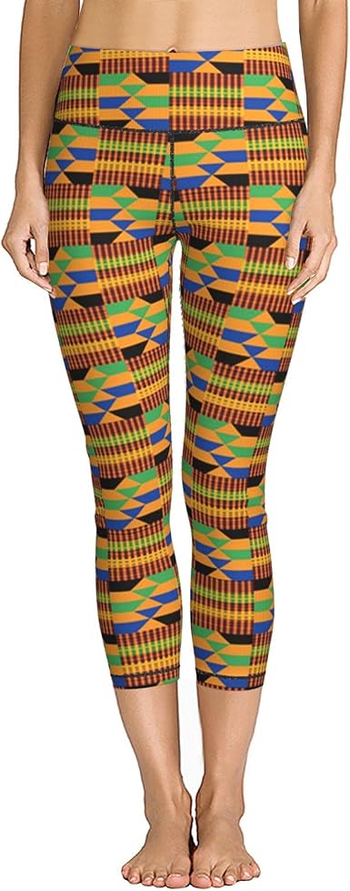 Azul y naranja cuadros mujer fitness elástico cintura alta yoga Leggings  pantalones : Deportes y Actividades al Aire Libre - Amazon.com