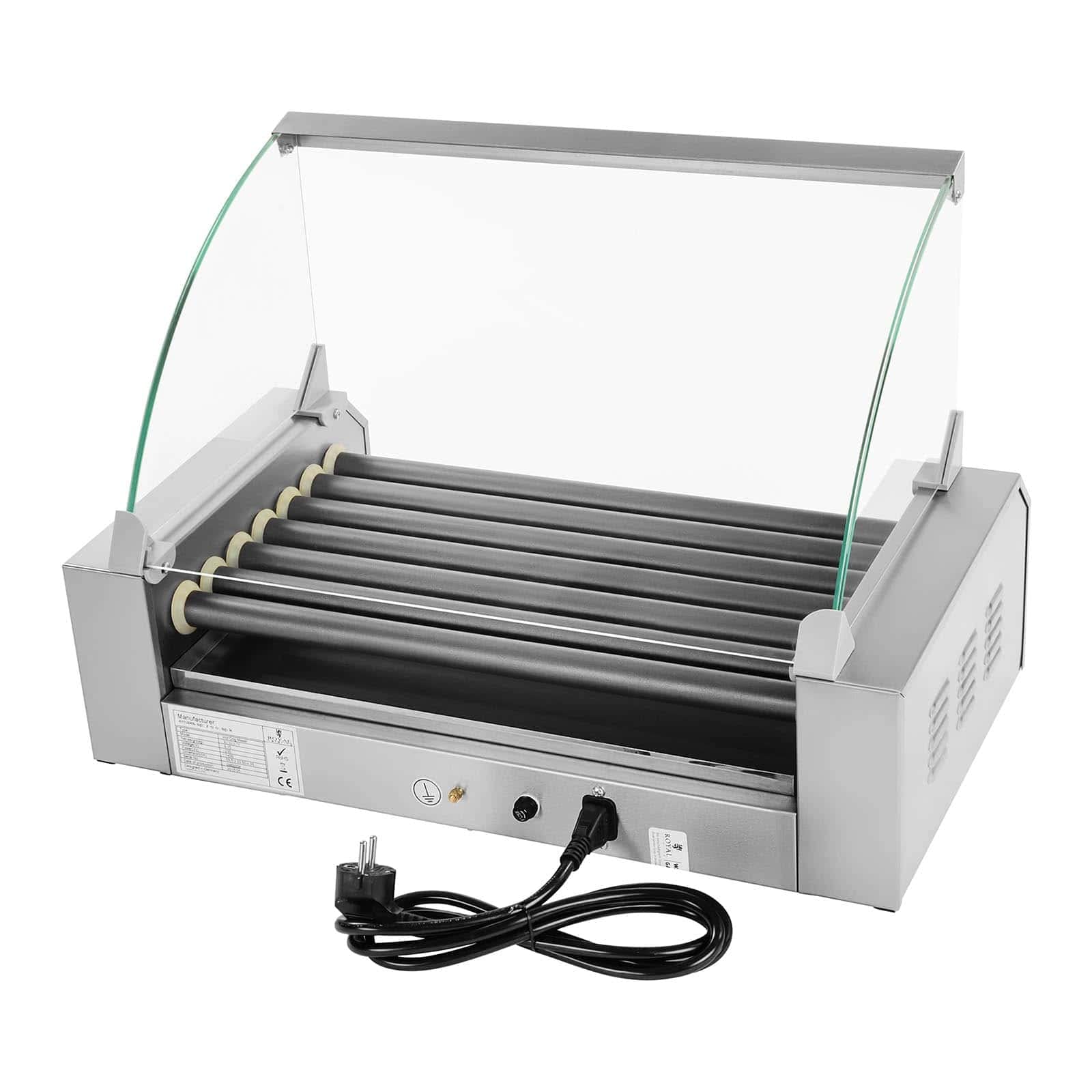 Royal Catering - RCHG-5T - Griglia a 7 rulli per wurstel - 1400 watt