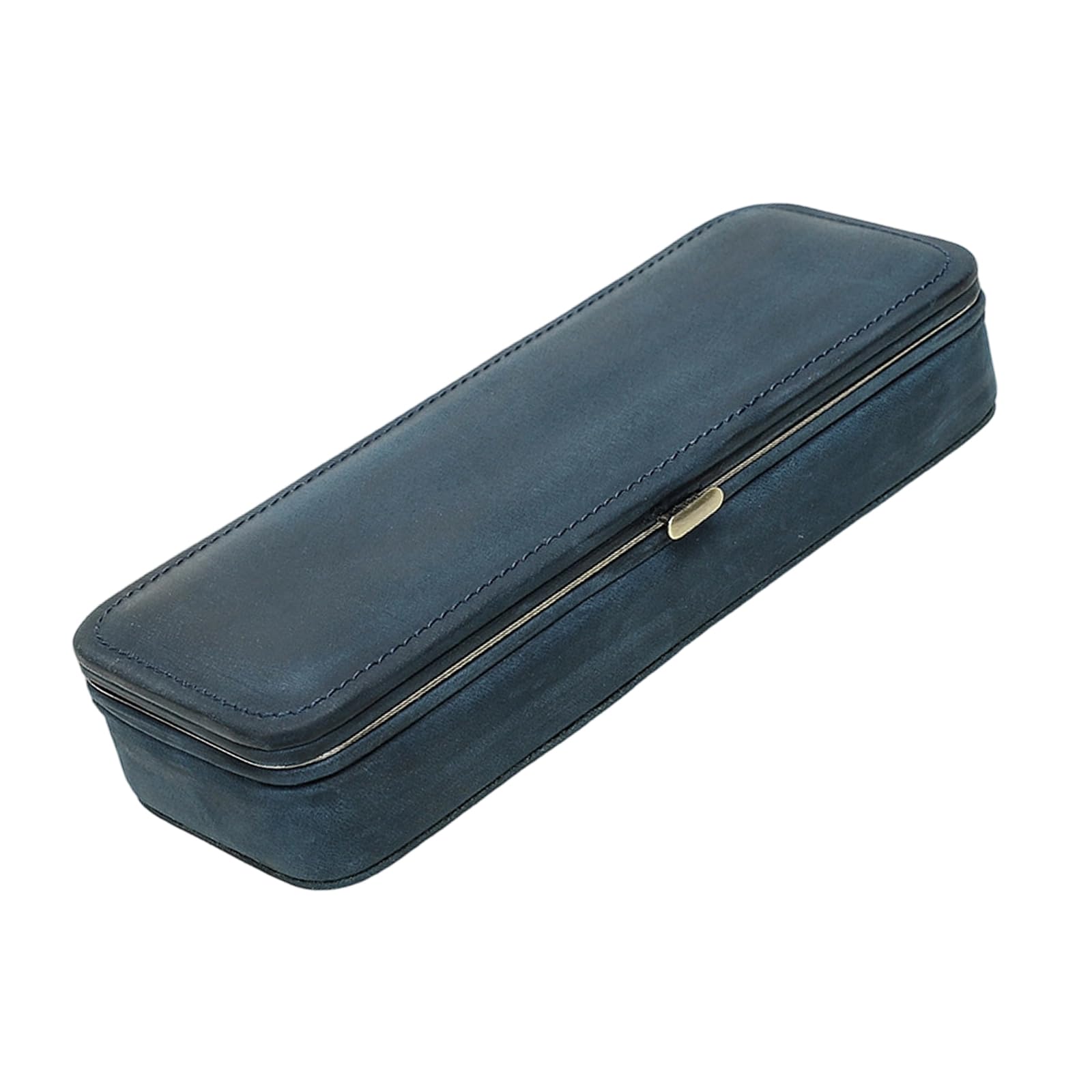 Kaeltsyn Framed Leather Pen Holder with 3 Pen Slots and Card Slot, Portable Rectangular Organizer for Study Desk Travel Use