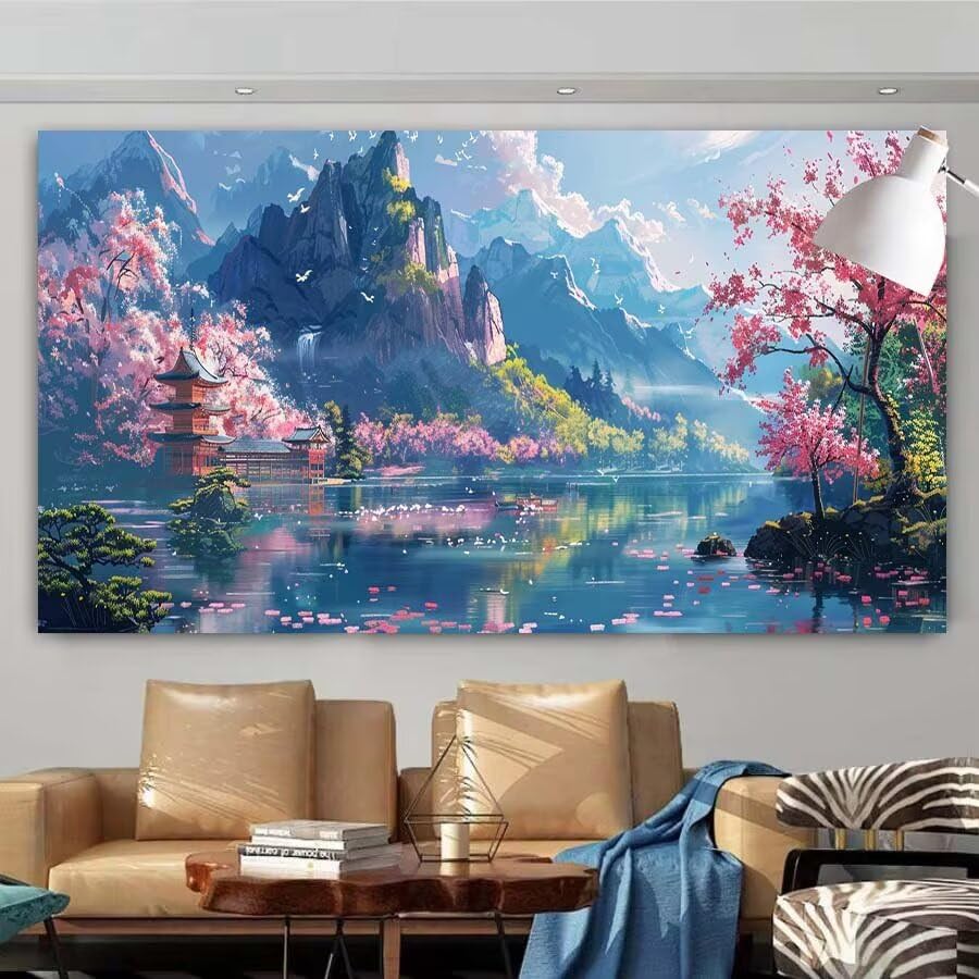 Peinture diamant complet paysage 60x120cm pour decoration murale de salon