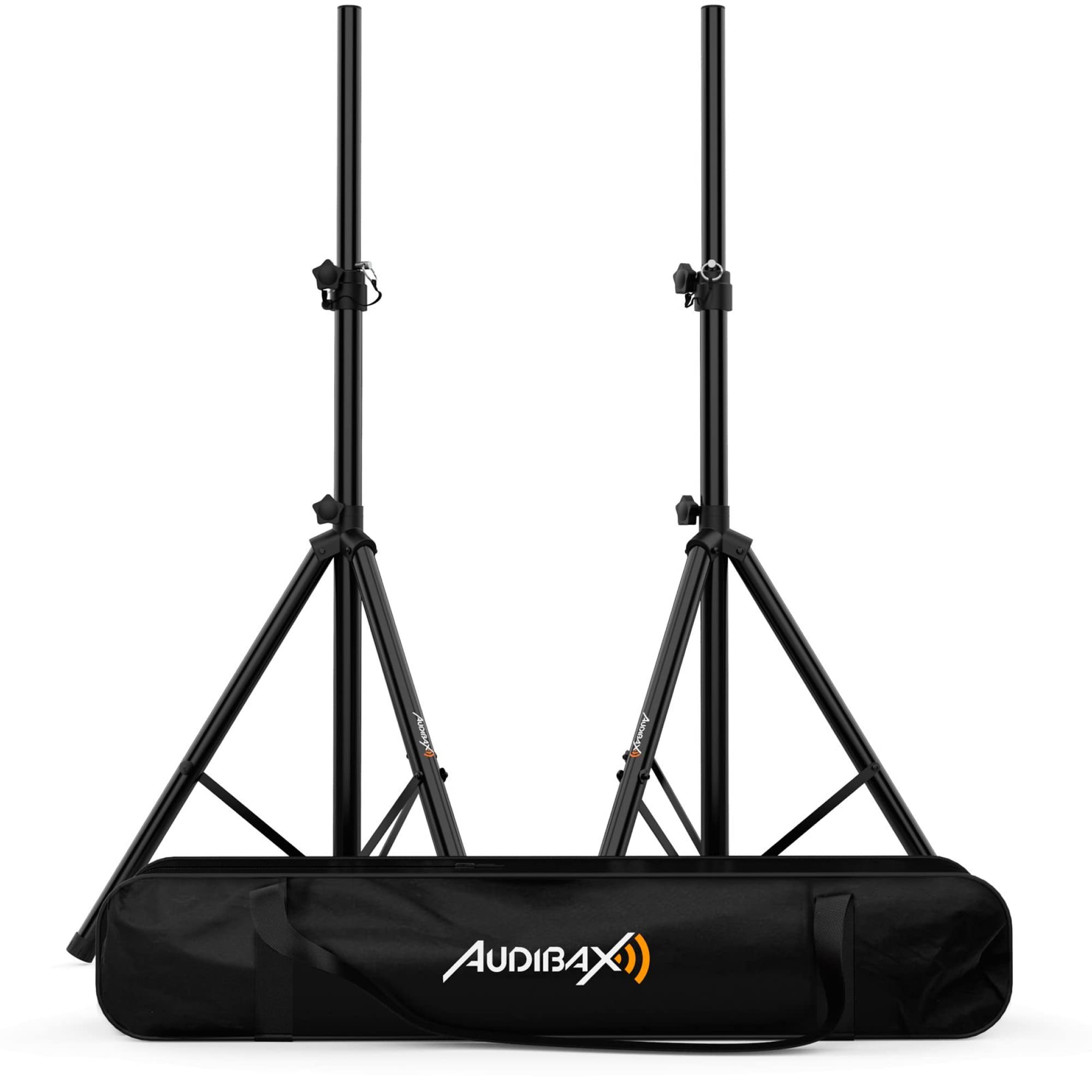Audibax Neo 130 - Support Professionnel pour Haut-Parleurs - Paire de Trépied pour haut-Parleurs - Sac de transport Inclus - Trépieds Extensible - Hauteur Réglable de 120 à 180 cm - Poid Maximum 30 kg