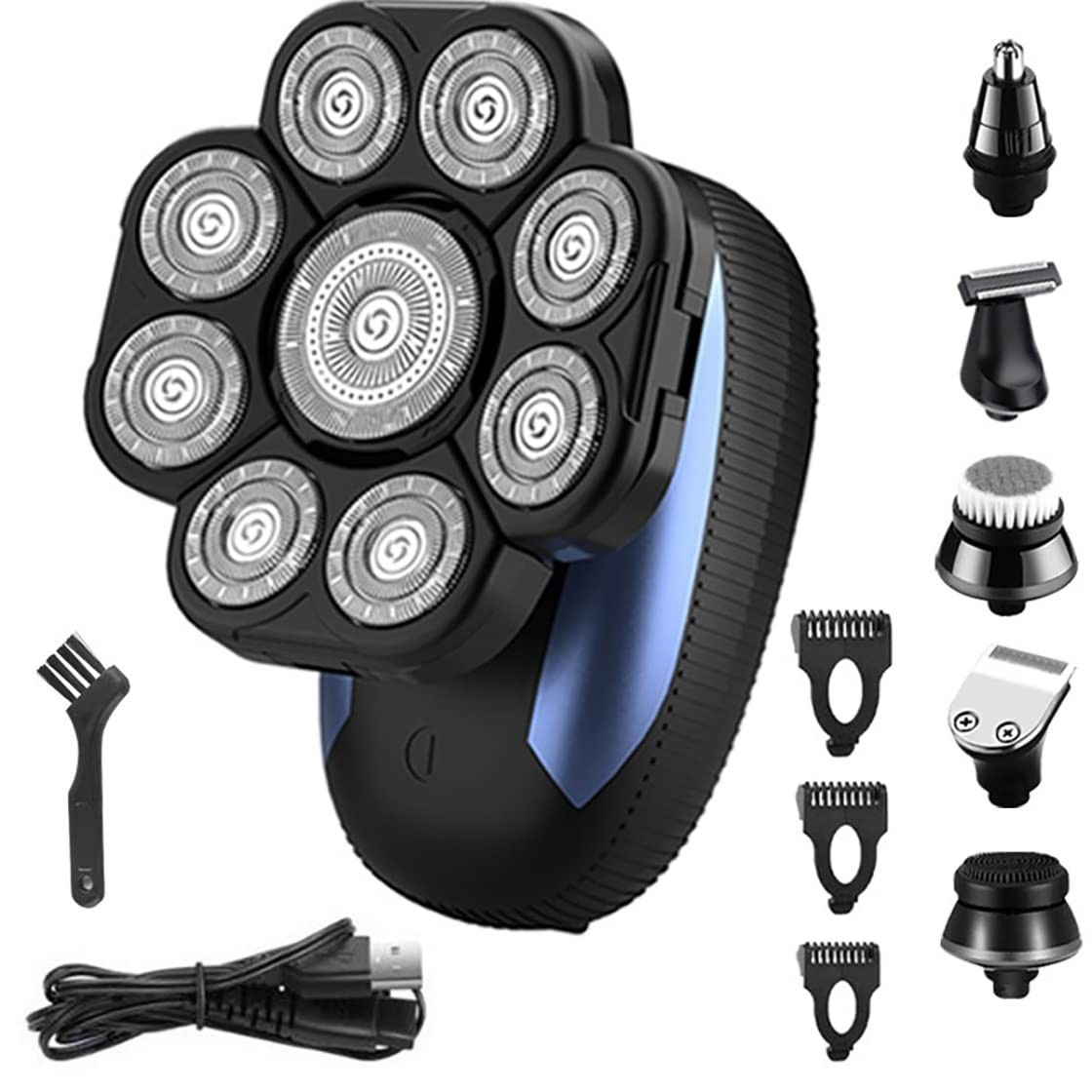 FASTDEERHead Shavers for Bald Men, Rechargeable All in One Hair Trimmer for Men Grooming Kit Electric Beard Trimmer Facial Body Eyebrow Nose Ear Trimmer (Color : 6 in 1)
