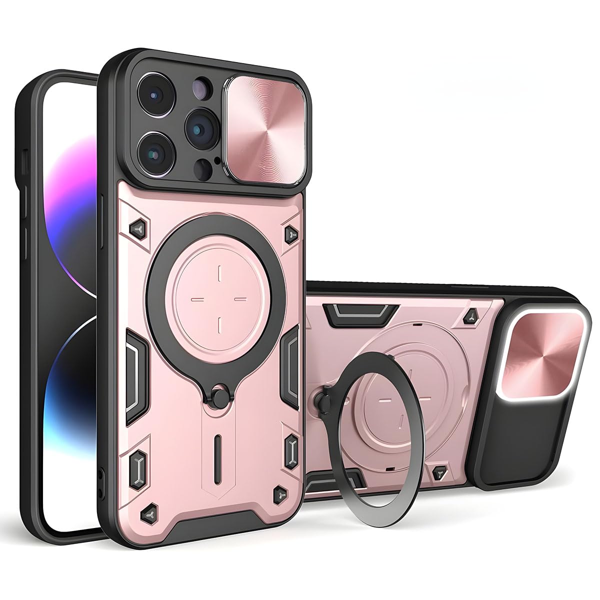 LIRAMARK Case Compatible with Apple iPhone 14 Pro (6.1 inch) with Stand & Slider Camera Military Grade Drop Protection (Pink) (B0CHP9F1JT) Amazon Price History, Amazon Price Tracker