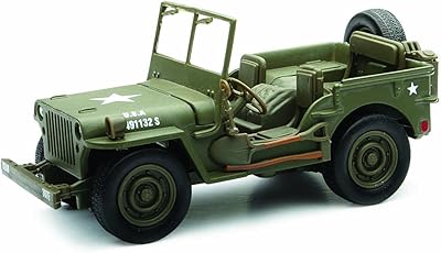 New-Ray Jeep Willys US Army, Military Green 54133-1/32 Scale Diecast Model Toy Car