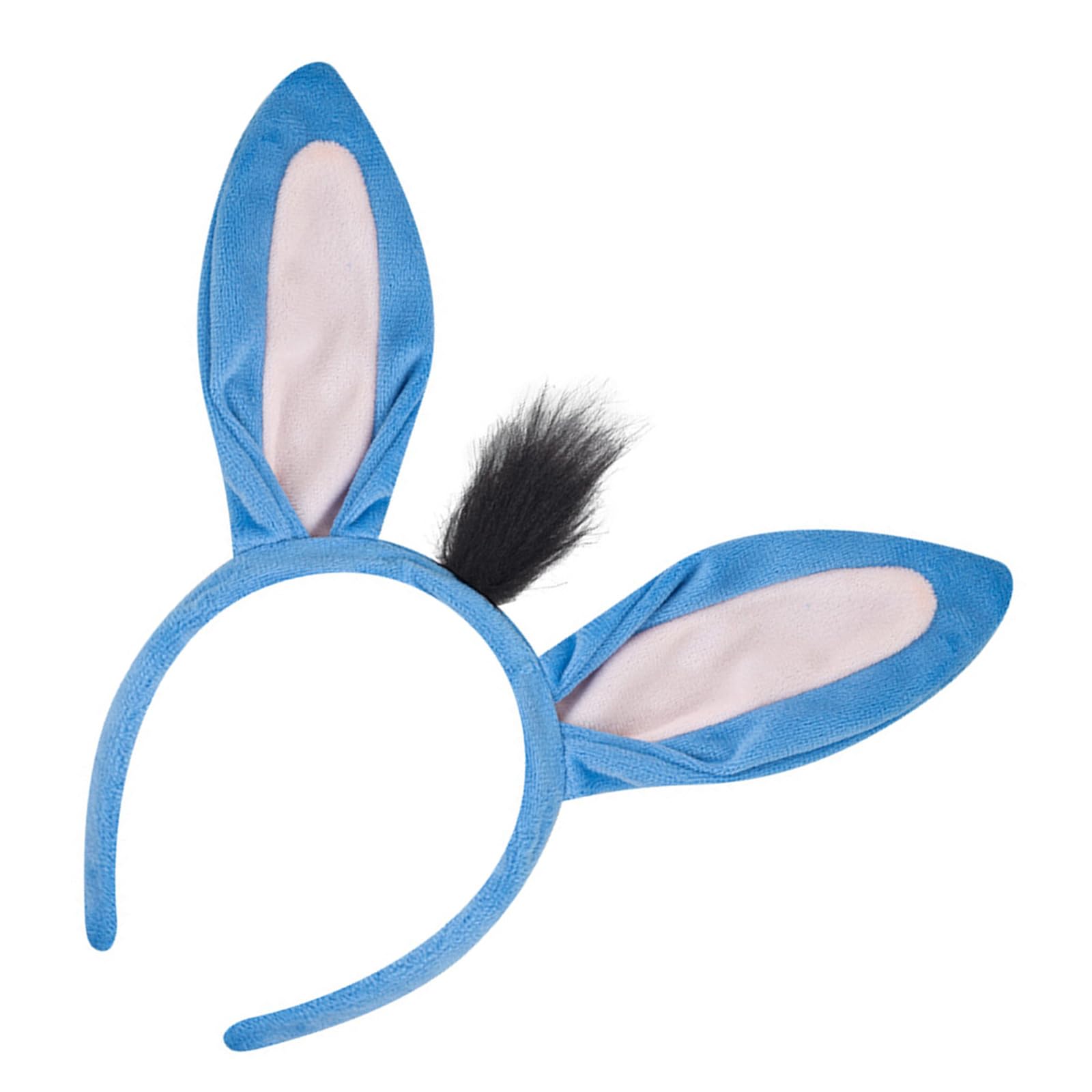 Donkey Ear Headband Nose With Teeth Tail Bowtie Skirt Animal Costume Accessories For Kid Halloween Birthday Cosplay Party Headband And Tail