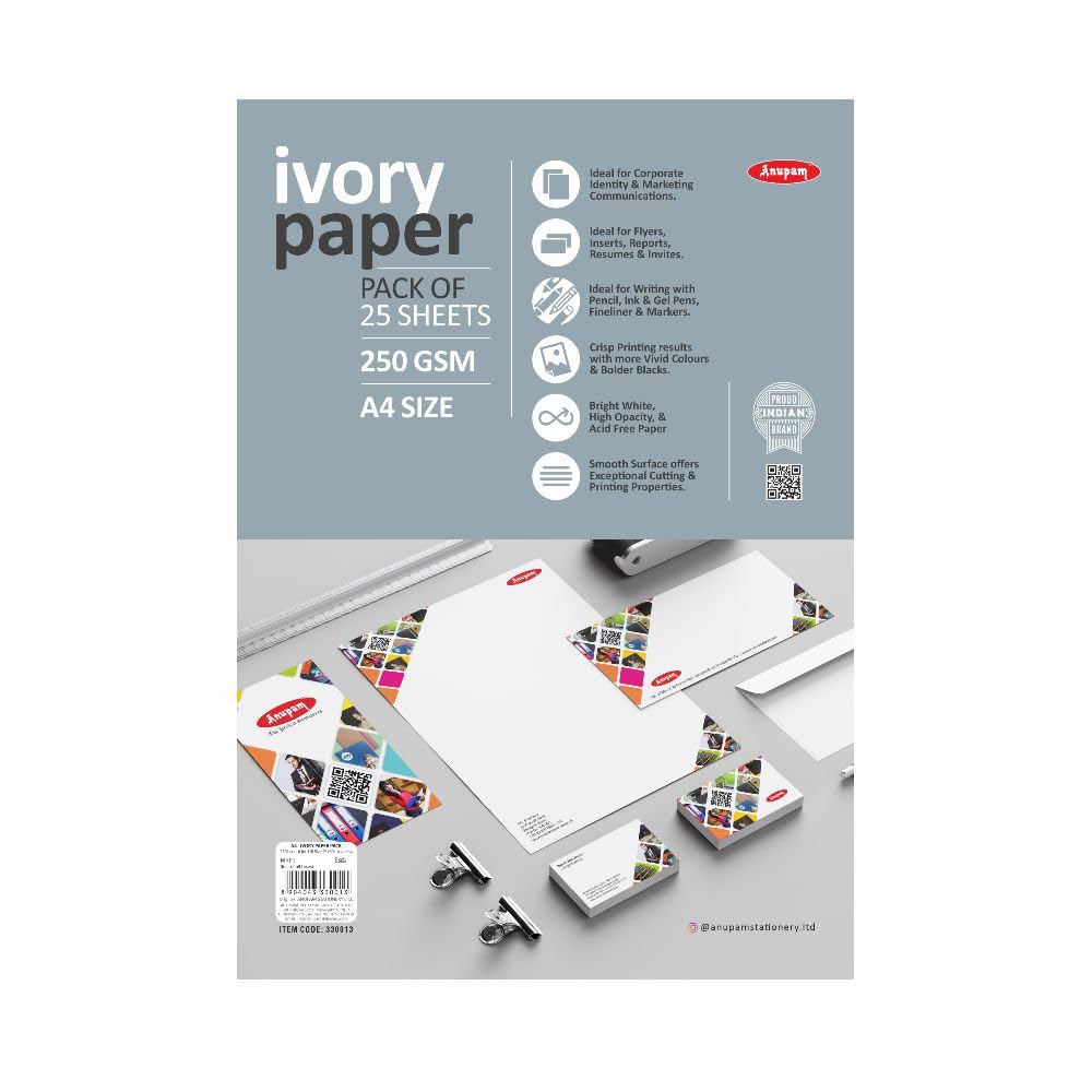 Anupam Ivory Paper - Acid Free - 25 Loose Sheets - 250 GSM - A4 - Art,Craft, Painting and Project Work (B0BLSR6F83) Amazon Price History, Amazon Price Tracker