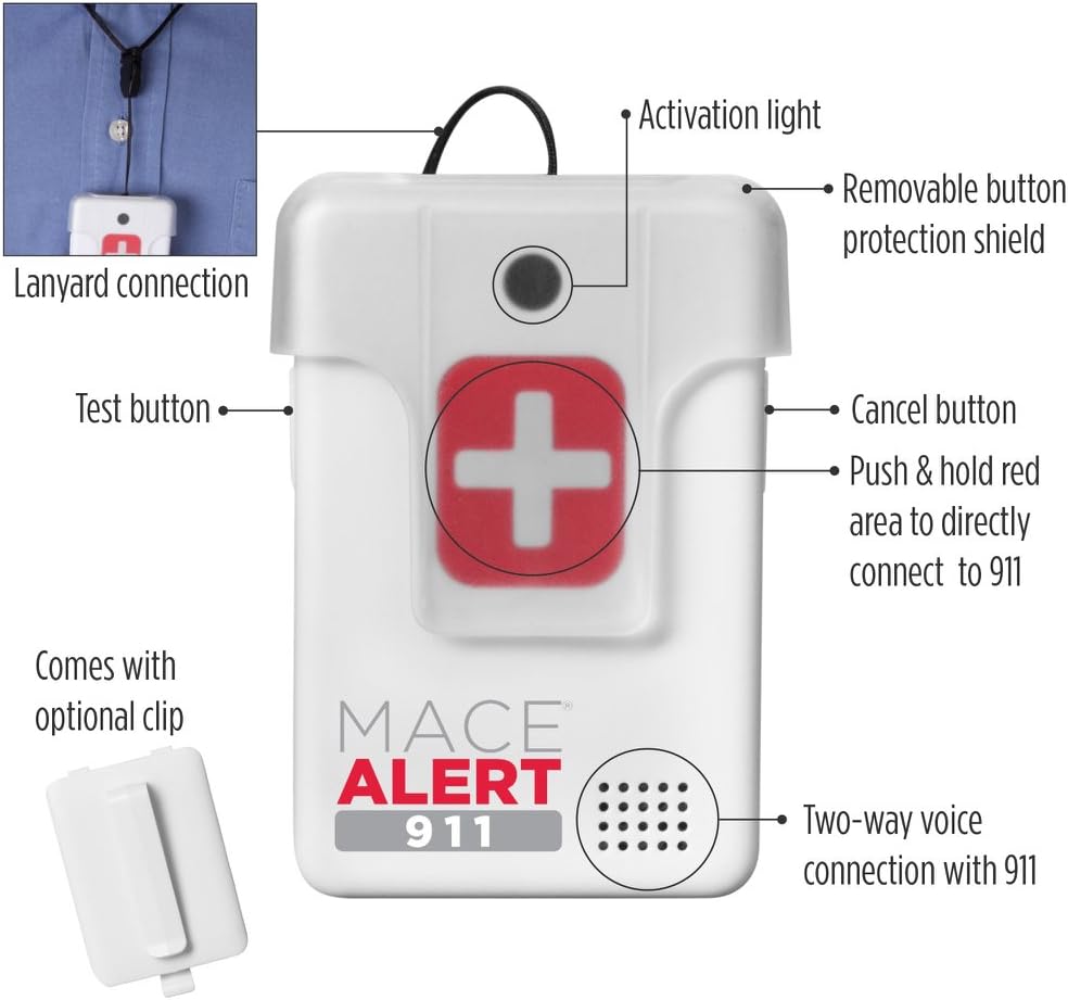 Exclusive Discount 🔥 Mace Brand Alert 911 One Touch Direct Connection Emergency Device, Calls 911 with 2-Way Voice, 2.5” x 2” x .75” (80239)