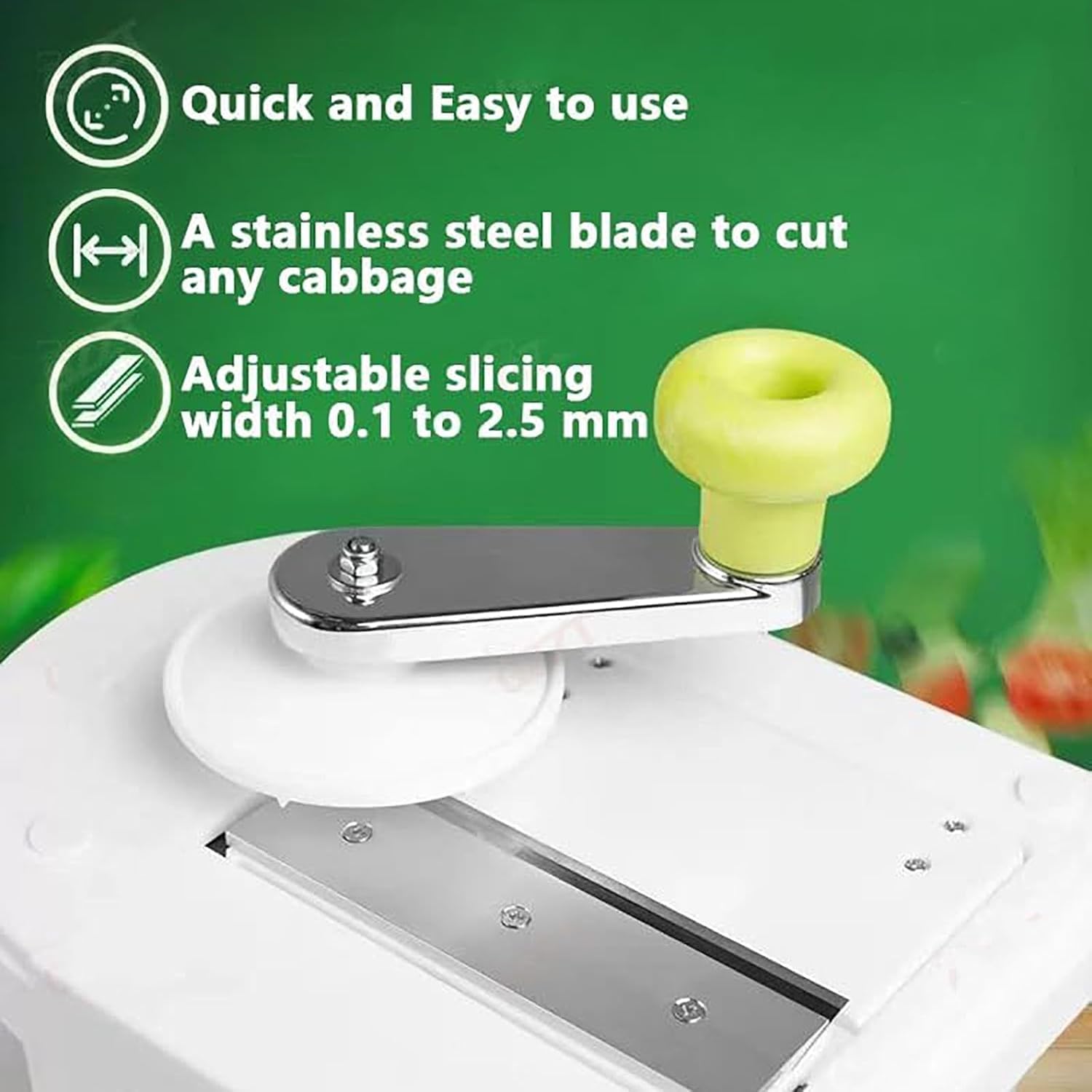 Rallador giratorio de repollo para chucrut, cuchillas intercambiables, utensilios de cocina para repollo, zanahoria, ensalada de col y pepino