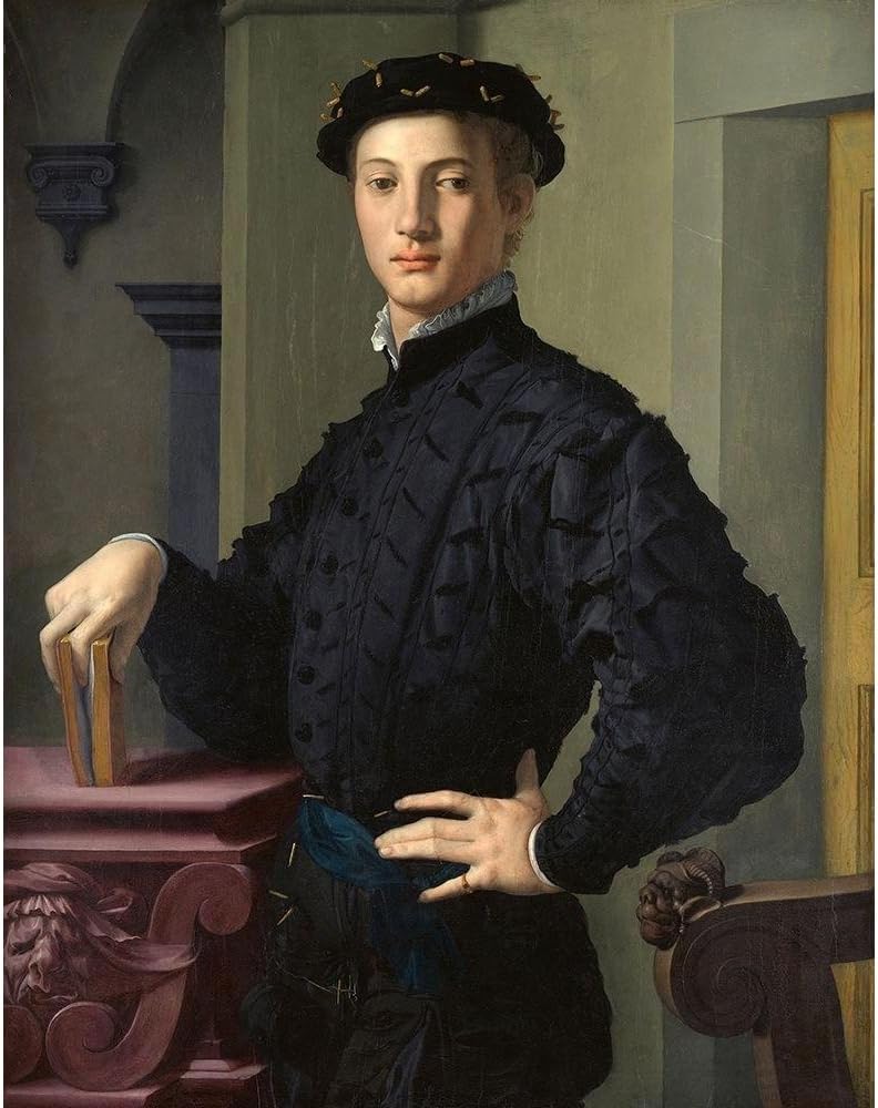 ArtDirect Portrait of a Young Man Unframed Art Print Giclee Poster by Bronzino, Agnolo - Ready for Framing with Customization Sizes 8x10, 11x14, 16x20, 24x31, 36x46, and 47x60 Inches