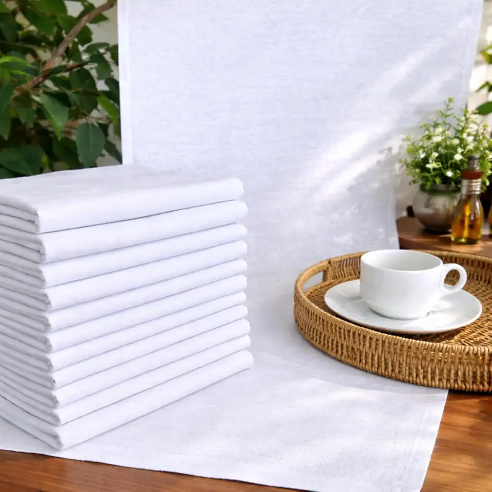 Kit 10 Panos de Prato Liso Premium Para Pintura Cozinha 70x45cm Bainha Engomatextil