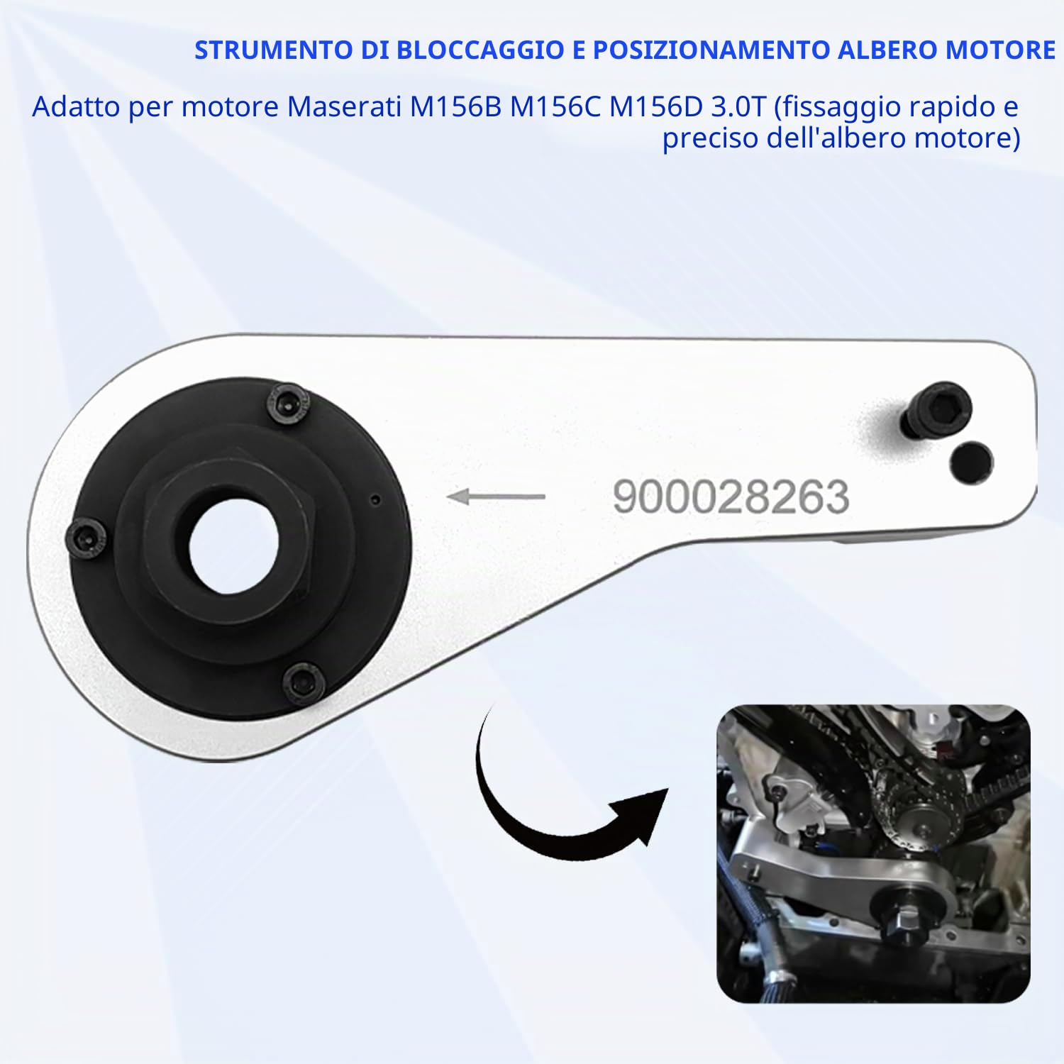 ZKTOOL Kit di Attrezzi per Sincronizzazione Motore, Compatibile con Motori Maserati Geberit President Levante 3.0T M156B M156C M156D, Numero di Ricambio 900028263 900028363