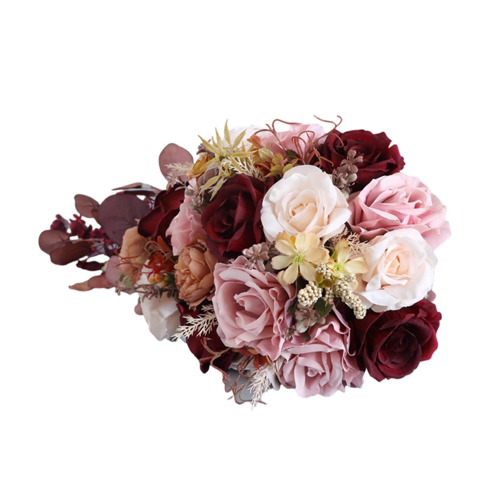 JSGHGDF Luxurious Cascading Bridal Bouquet Flower Artificial Rose Bouquet Photo Props Bridal for Wedding Party Prom Photography Props