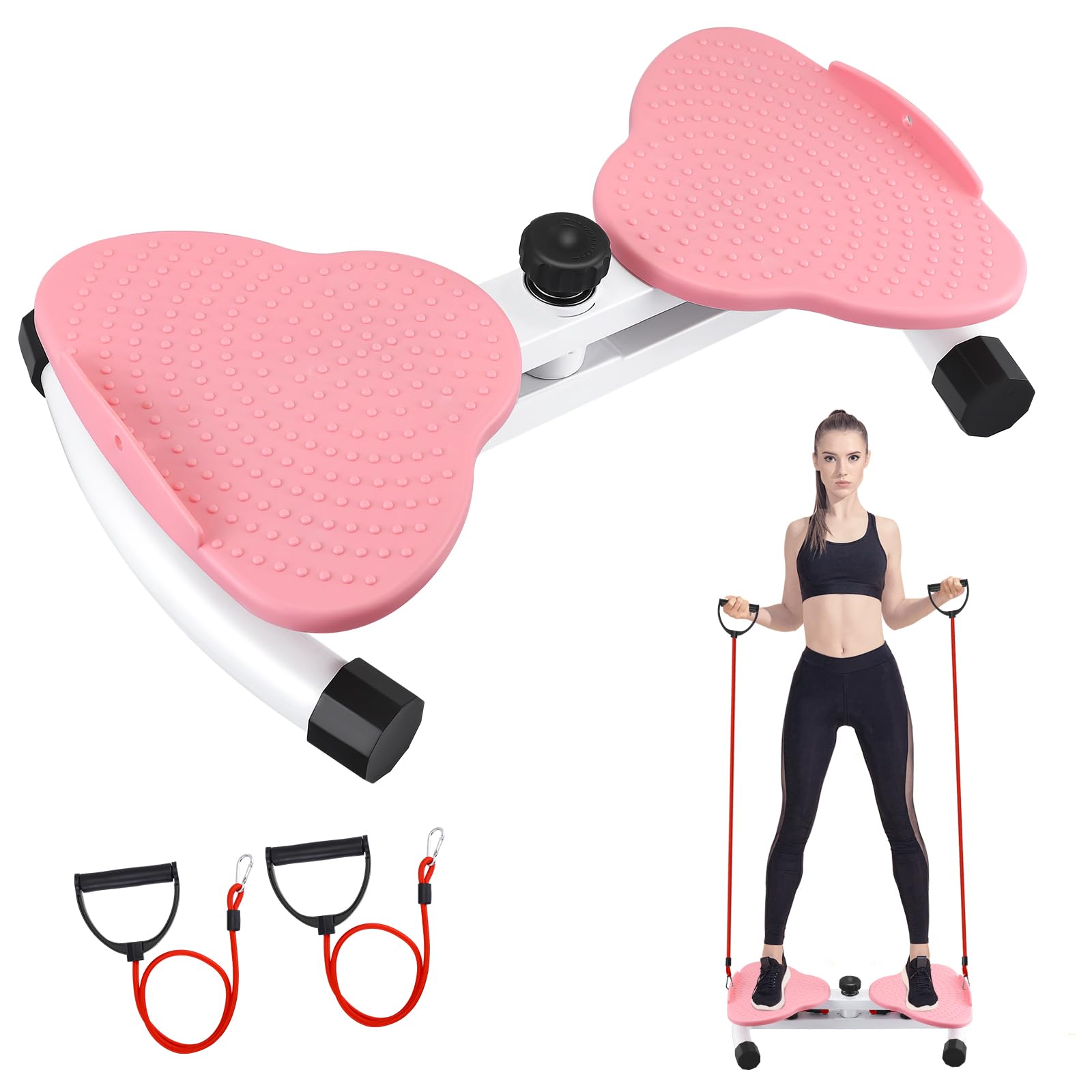 Twist Board, Twist Waist Disc Board mit Kordelzug, Stehendes Bauchübungsbrett, Tragkraft 300 LBS, Twist Board Abnehmen Geräte für Bauchmuskeltraining, Gleichgewichtstraining & Fußmassage