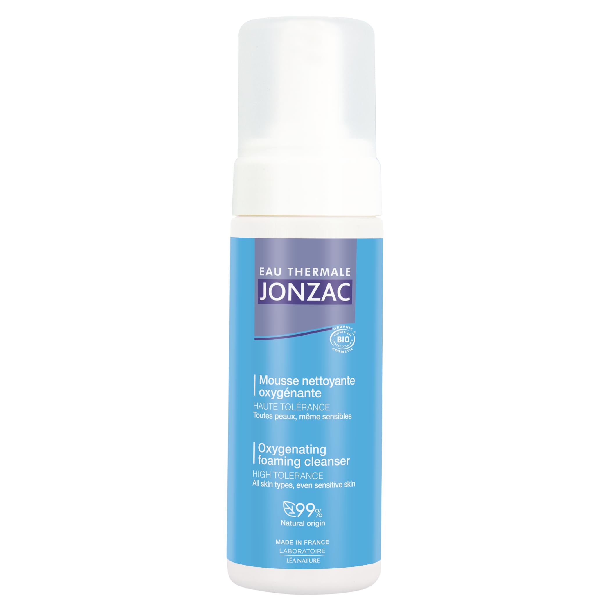 Jonzac - Schiuma detergente per viso ossigenante – pelli sensibili – deterge e disintossica delicatamente – Confezione da 2 × 150 ml