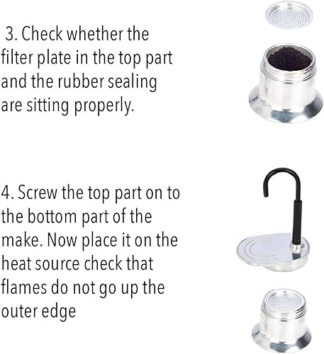 Miniatura 6 de VBESTLIFE Cafetera italiana portátil de 1.7 fl oz, cafetera ligera de aleación de aluminio, funciona rápido, gran regalo