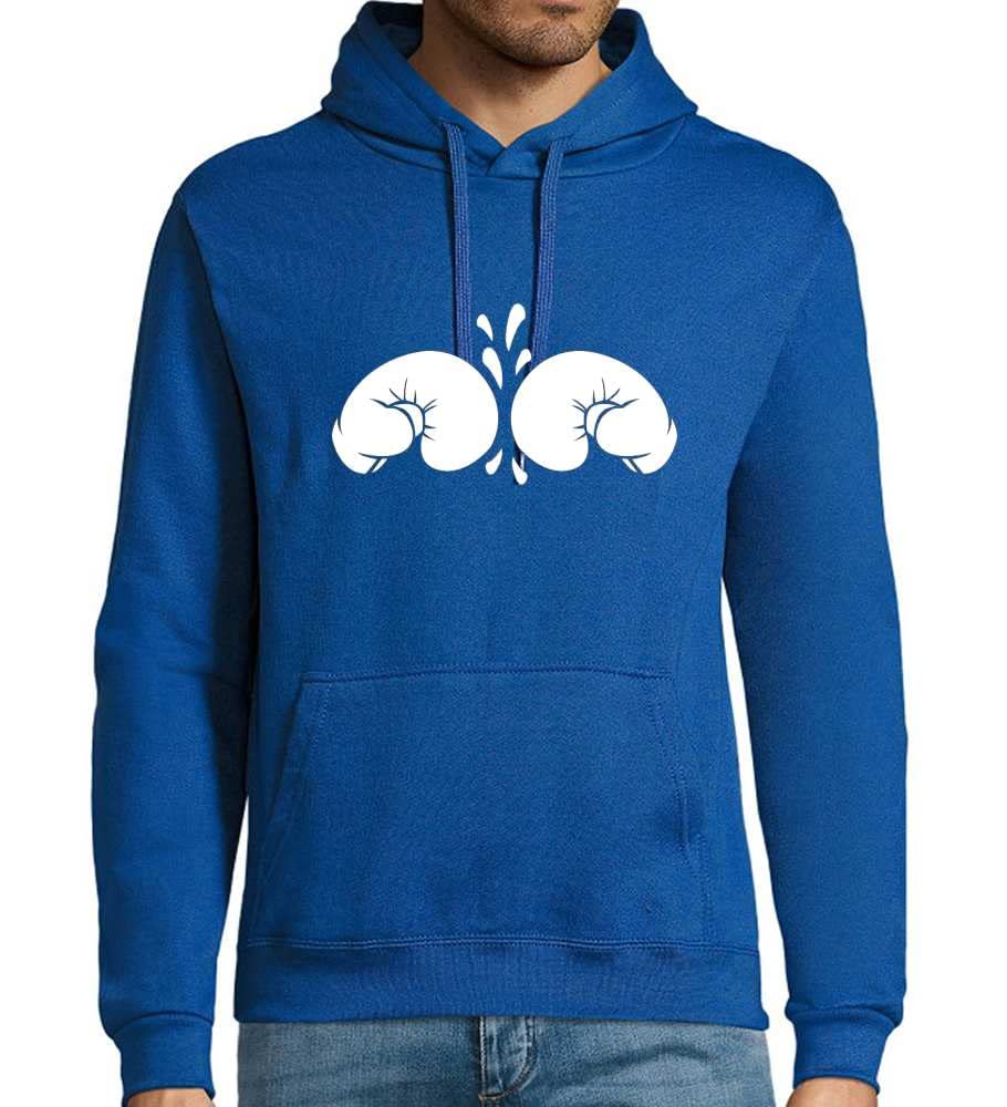 Boxkampf - Guanti da boxe da uomo, con cappuccio, blu, 3XL