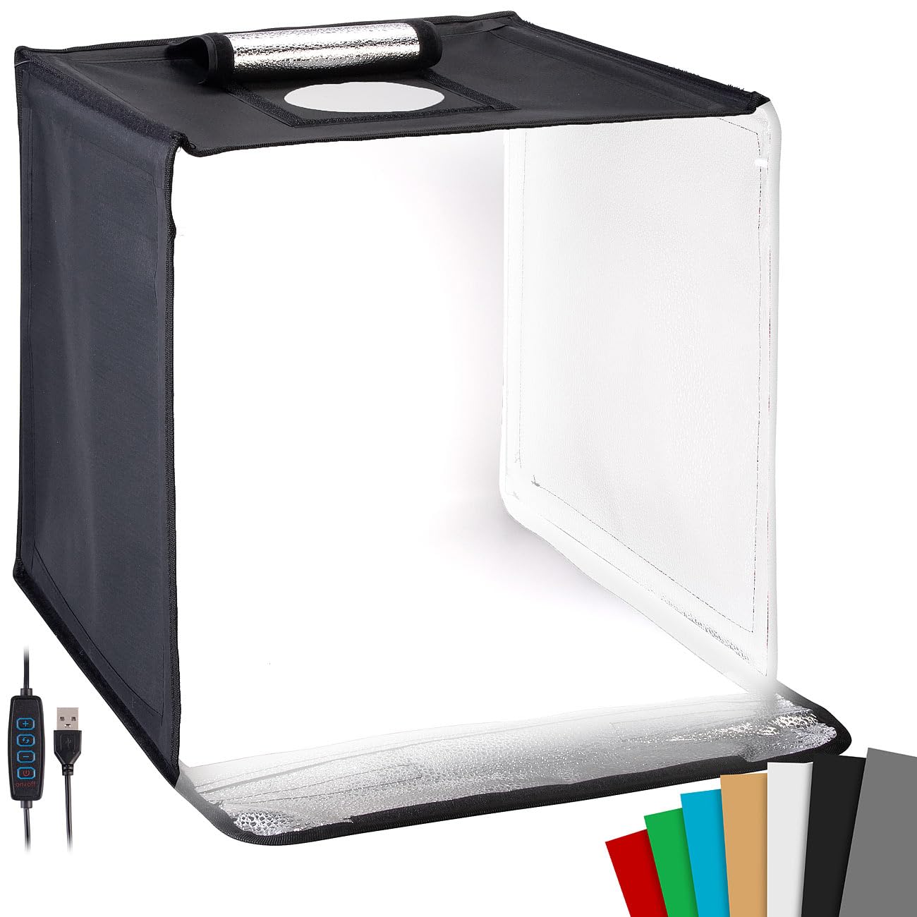 Somikon Fotostudio: Fotobox zum Fotografieren, faltbar, mit LED-Licht, 60 x 60 x 60 cm (Lichtzelt, Studio Lichtzelt, Bilder)