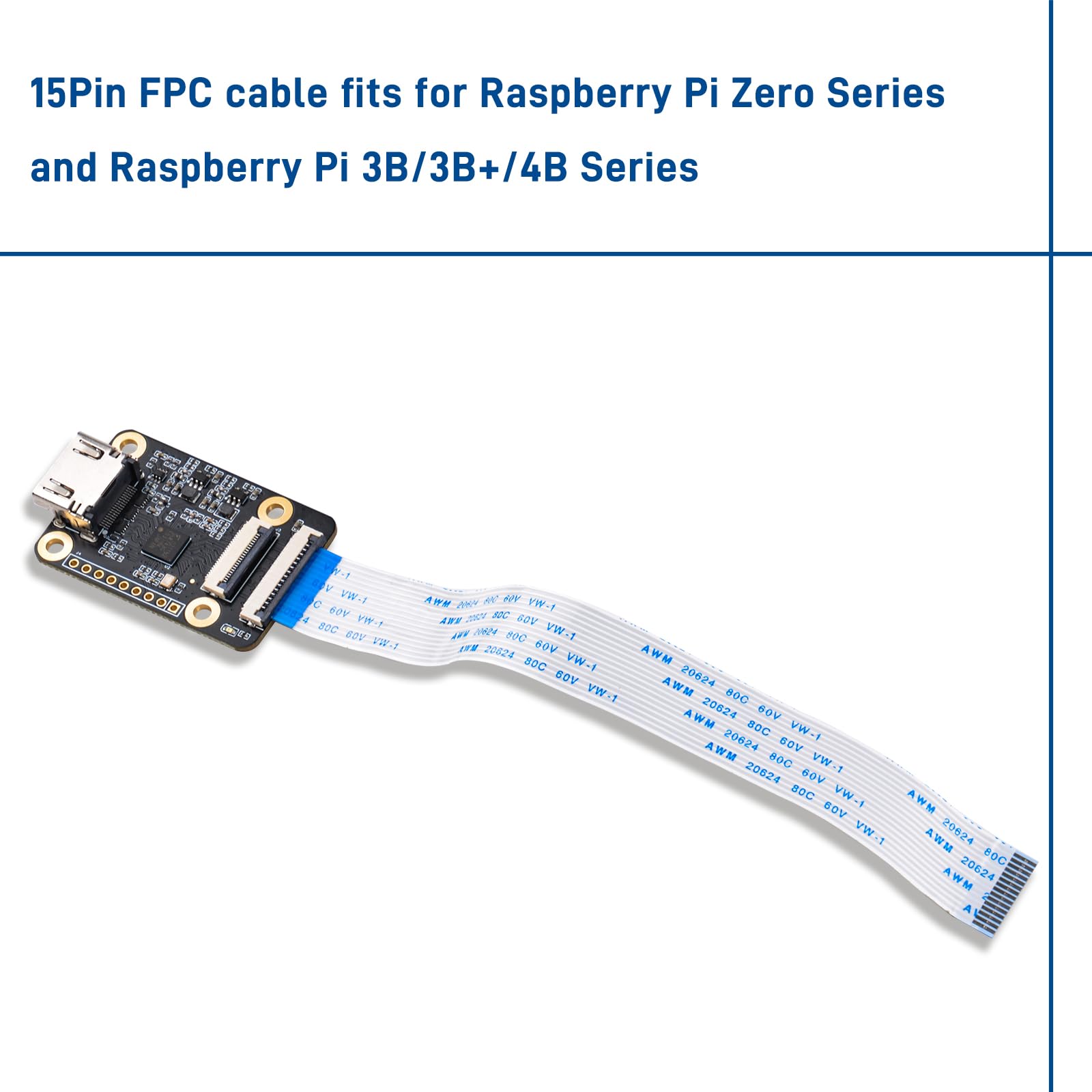 Adaptador HDMI a CSI-2 para Raspberry Pi 5, 4B, 3B+, 3B+, Pi Zero, y Zero 2 W, compatible con entrada HDMI a 1080p @ 30 fps