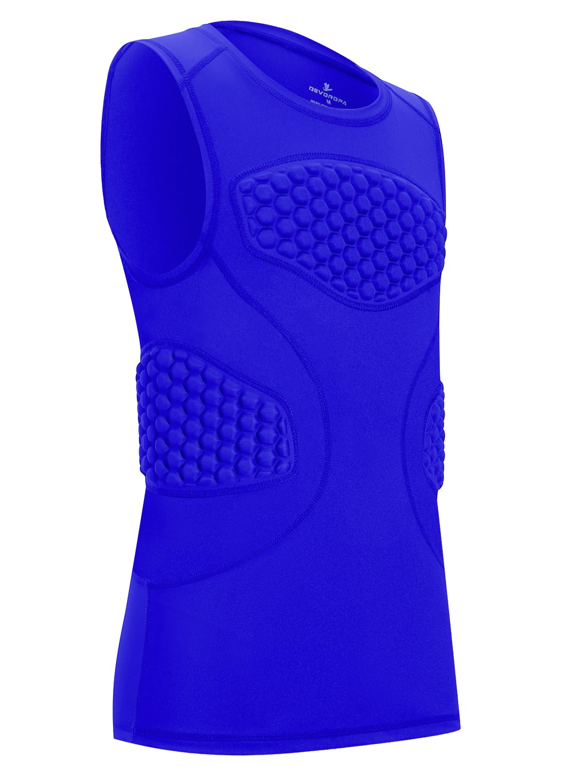 DEVOROPA Youth Boys Football Baseball Padded Compression Shirt Chest Protector Softball Lacrosse Rib Heart Sternum Guard