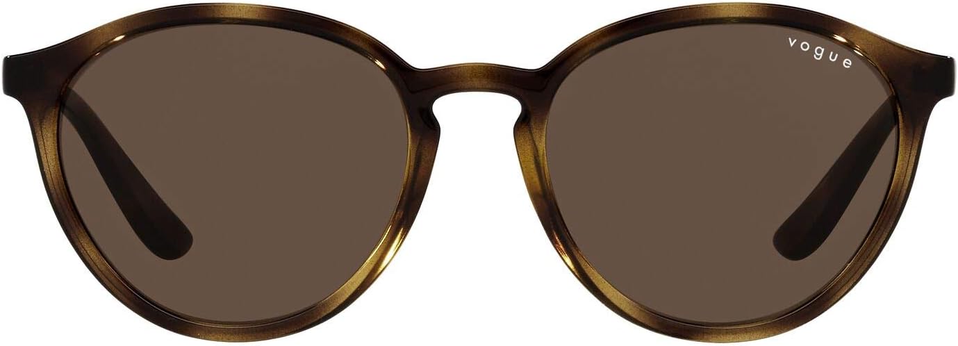 Vogue Eyewear Women's Vo5374s Round Sunglasses, Dark Havana/Dark Brown, 55 mm