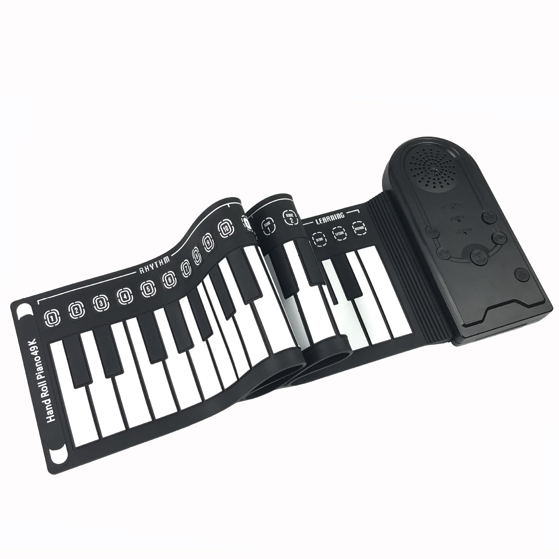 Tastiera Digitale Per Principianti Pianoforte A Mano Con 49 Tasti E Altoparlante Pianoforte Elettronico Portatile Pieghevole Per Principianti Per Esercitarsi(Black)