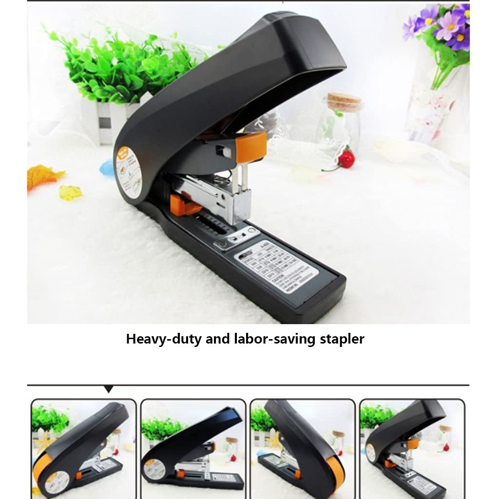 Standard Hefter schwerer laborsparender Hefter 100-Blatt-Kapazität Desktop-Hefter-Maschine for Büro-Hausschule Bürobedarf (Color : Black)