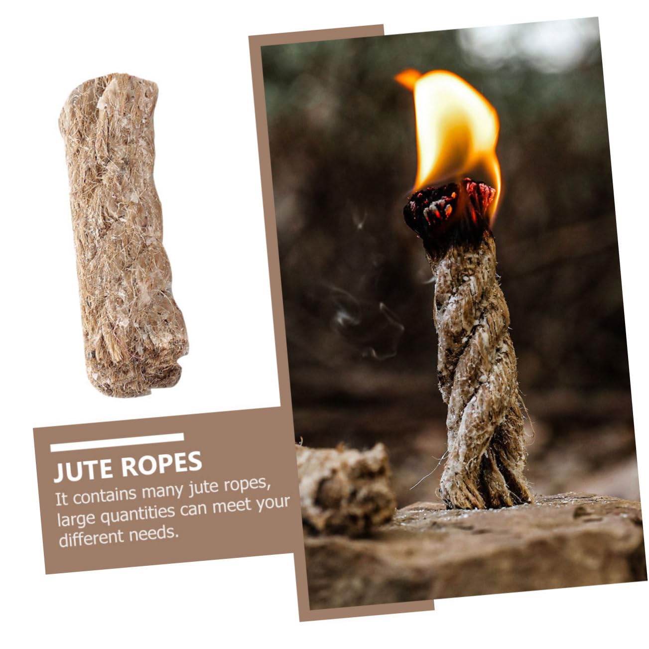 BESPORTBLE 3sets Rope for Camping Jute Wick Fire Starter Practical BBQ Tool 5pcs*3