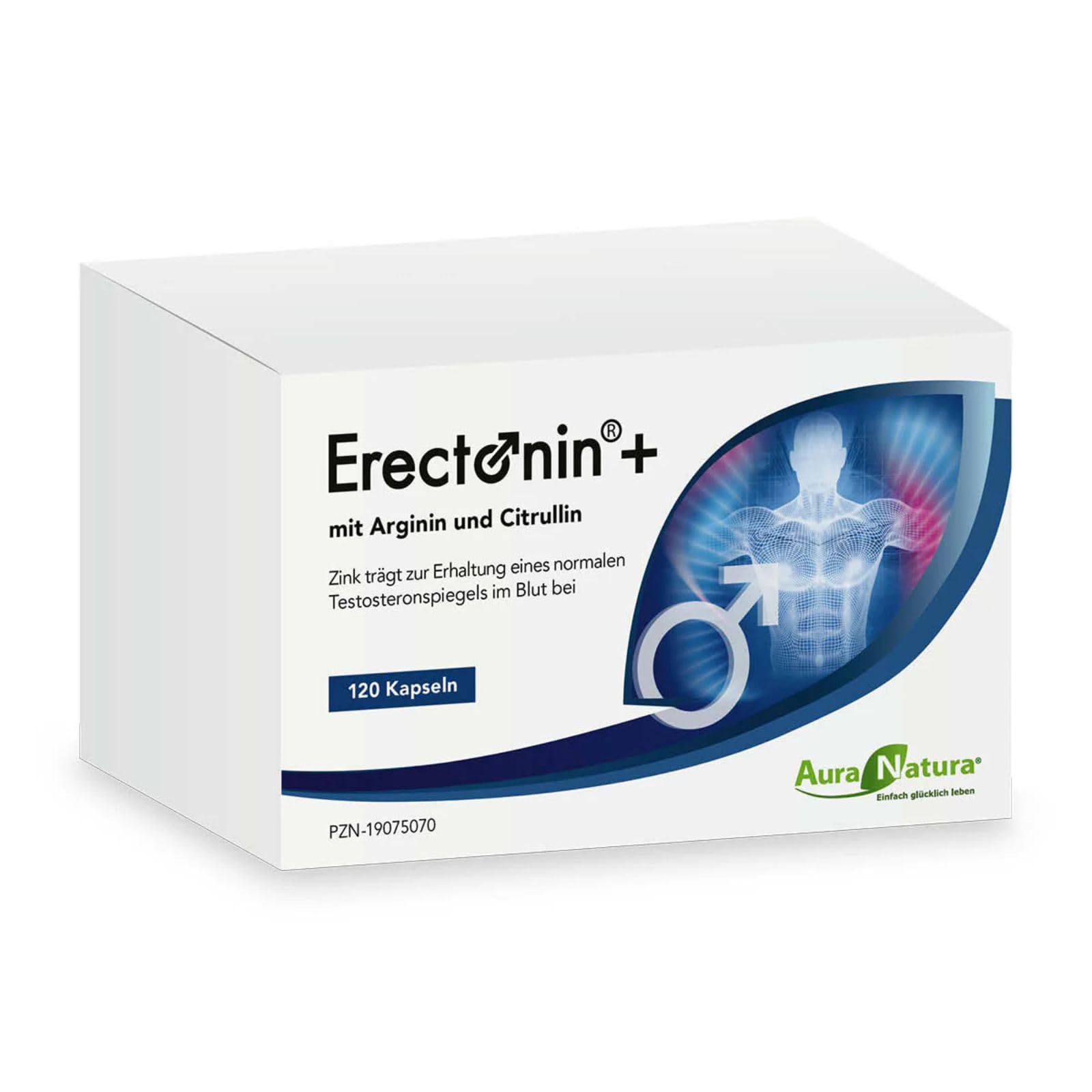 Aura Natura® Erectonin Plus | L-Arginin, L-Citrullin Kapseln mit Zink & Selen | 7-fach Formel für Männer | je Tagesdosis 6933 mg | 120 Kapseln
