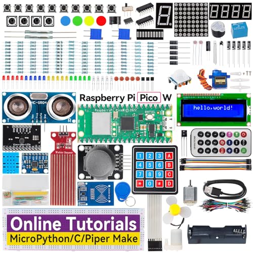 Image of REES52 Raspberry Pi Pico W Ultimate Starter Kit with Online Tutorials, 450+ Items, 117 Projects, MicroPython, Piper Make and C /C++ (Compatible with Arduino IDE)