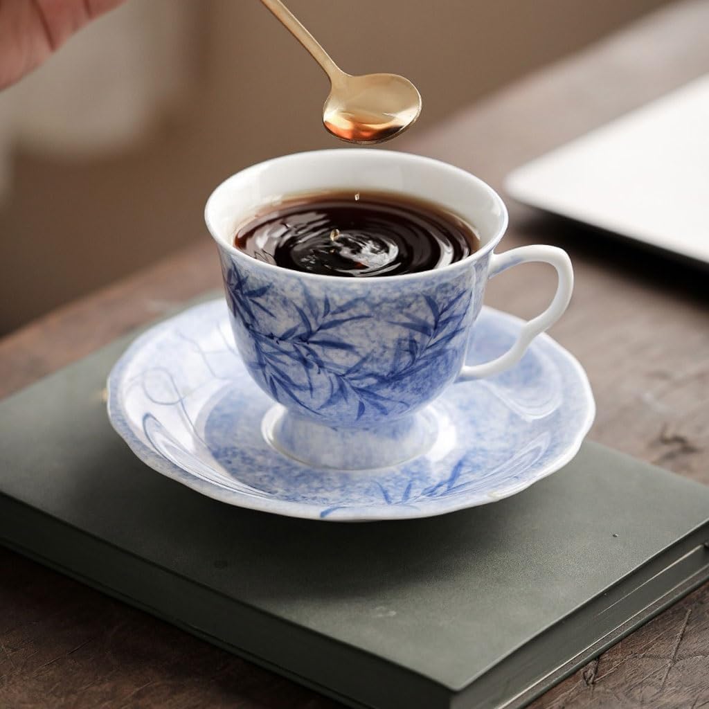GSOUL Kungfu Tea cup Ceramic Hand-painted Tea Cup Exquisite Coffee With Tray Leisure Study Chinese Office Small Tea Cups