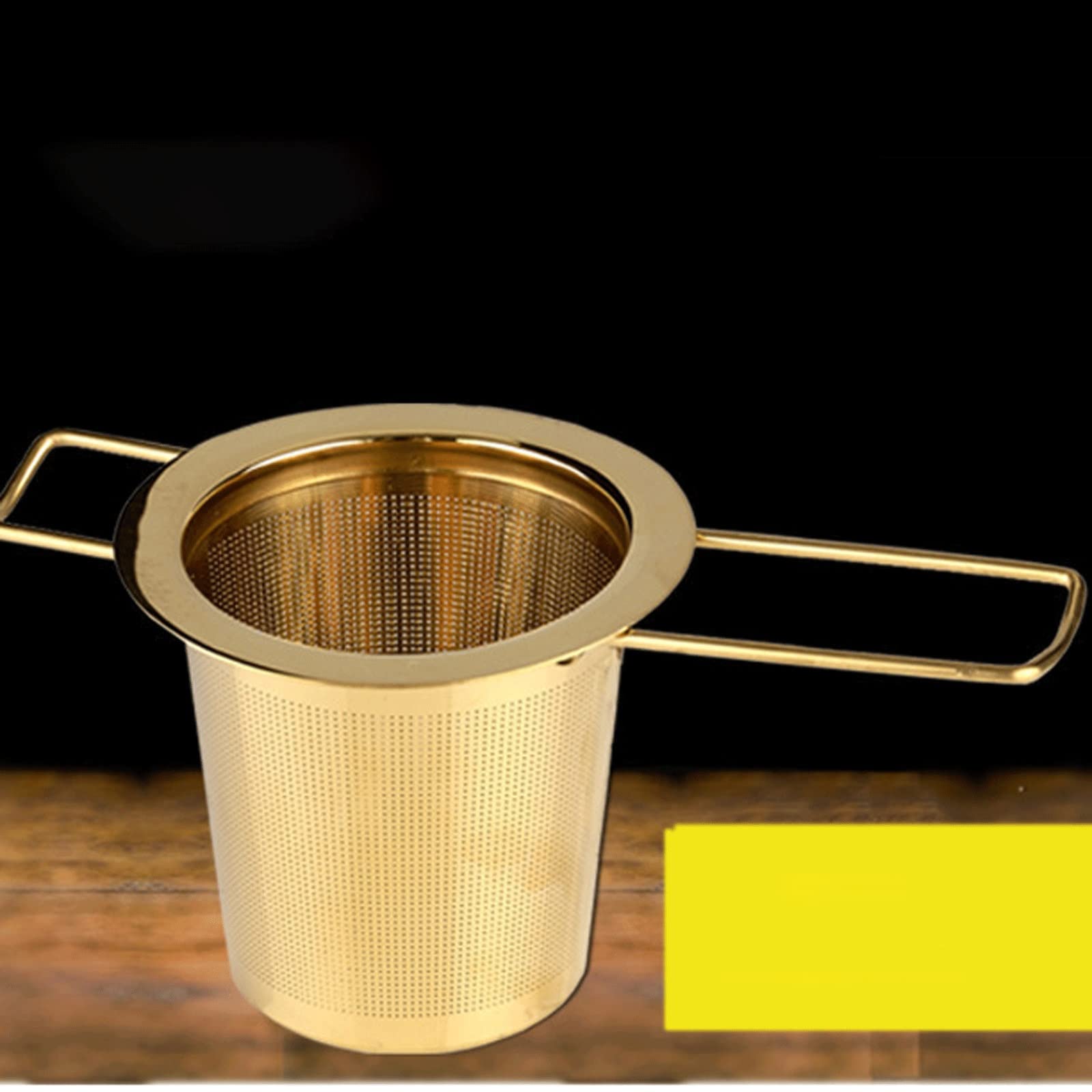 Filtro de té chapado en oro, acero inoxidable 304, filtro de té creativo, fácil de limpiar (dorado2)