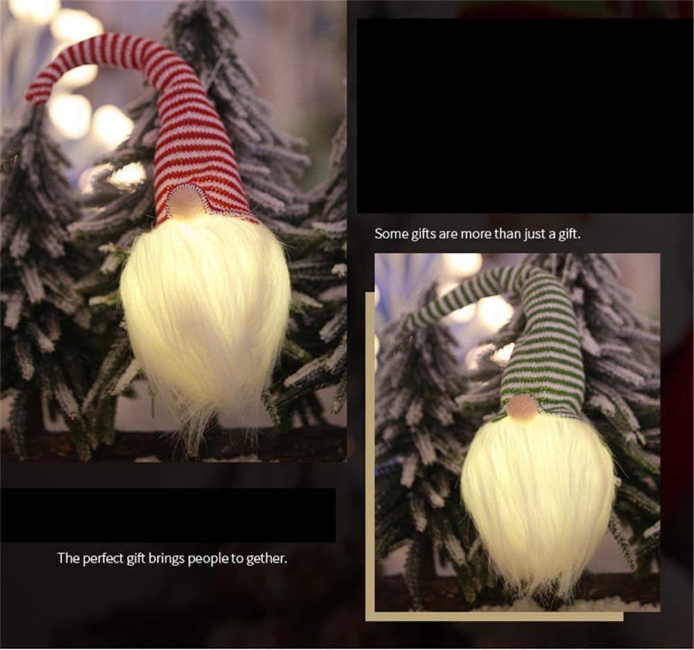 Night Light Christmas LED Light Striped Cap Faceless Doll Little Figurine Ornament Decoration Nordic Shine Old Man Dolls Xmas Decor